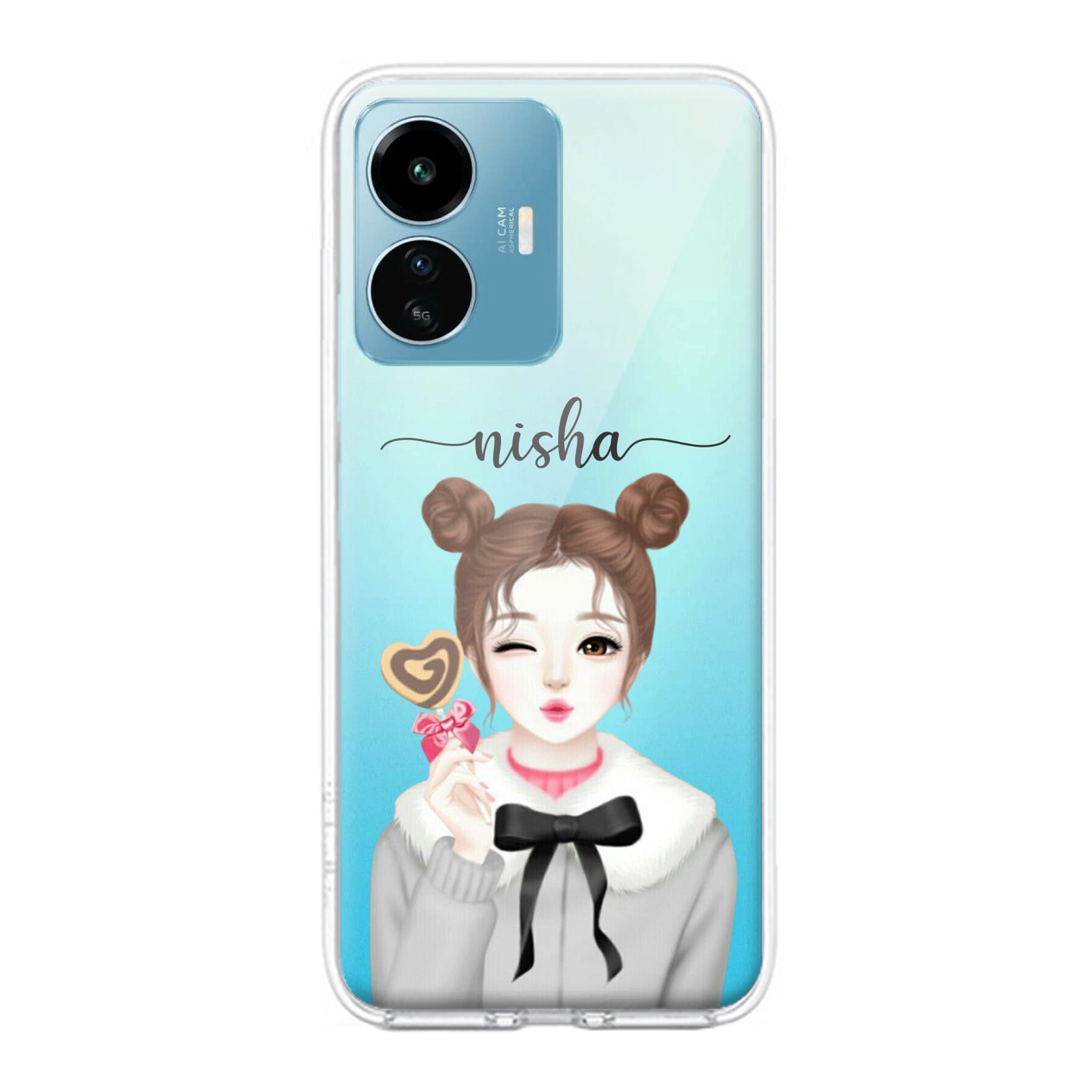 Candy Wink Customize Transparent Silicon Case For iQOO Z6 Lite 5G