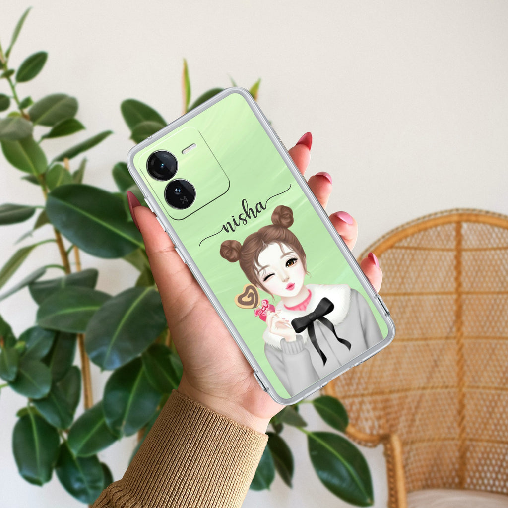 Candy Wink Customize Transparent Silicon Case For iQOO Z9 5G
