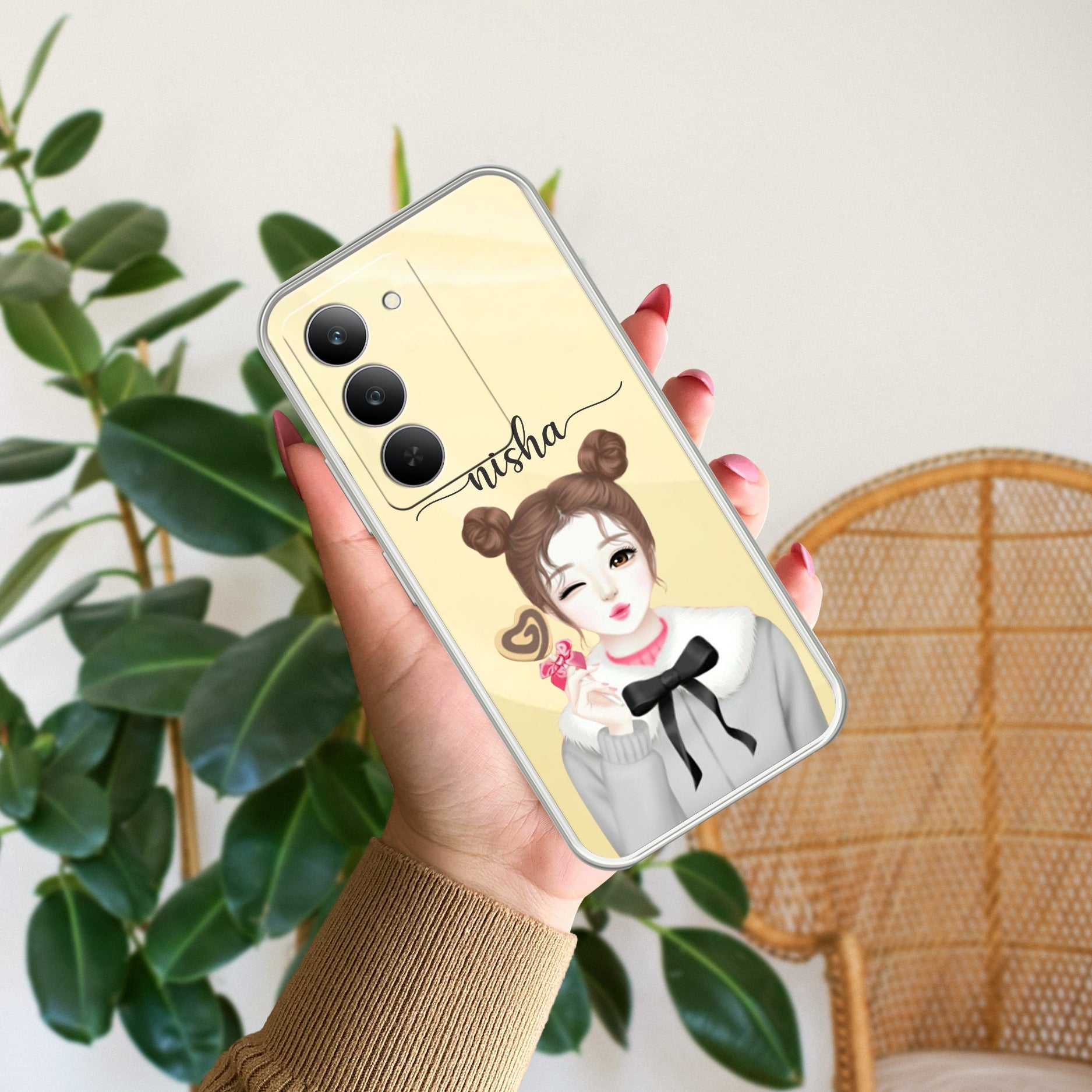 Candy Wink Customize Transparent Silicon Case For Realme 14x 5G