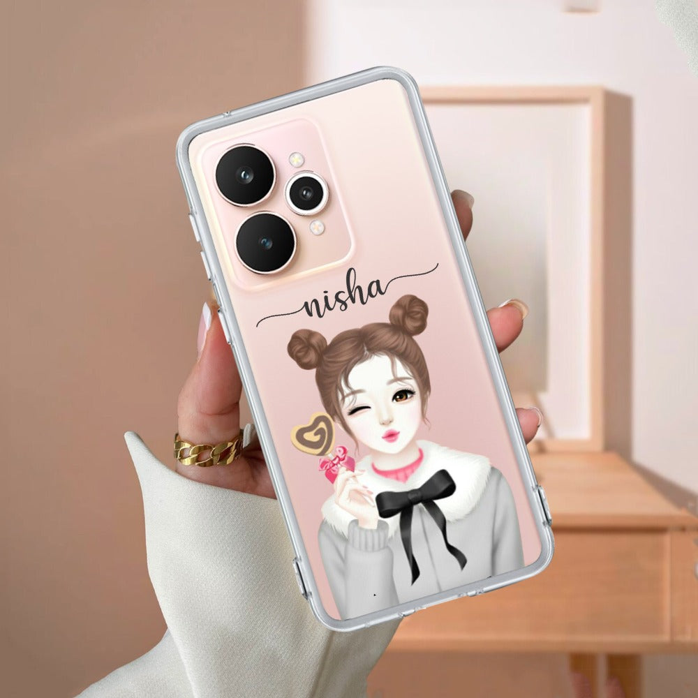 Candy Wink Customize Transparent Silicon Case For Realme/Narzo