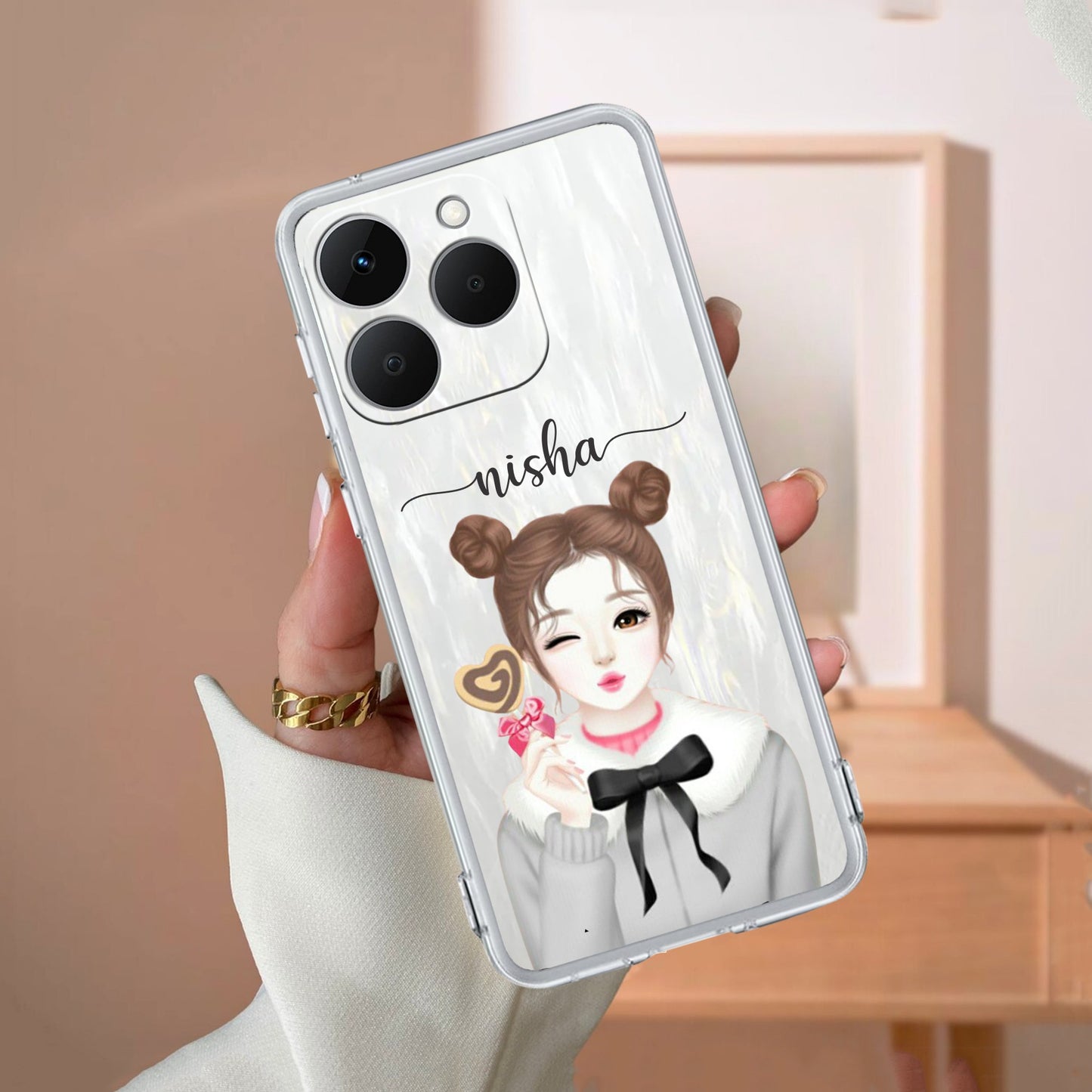Candy Wink Customize Transparent Silicon Case For Realme/Narzo