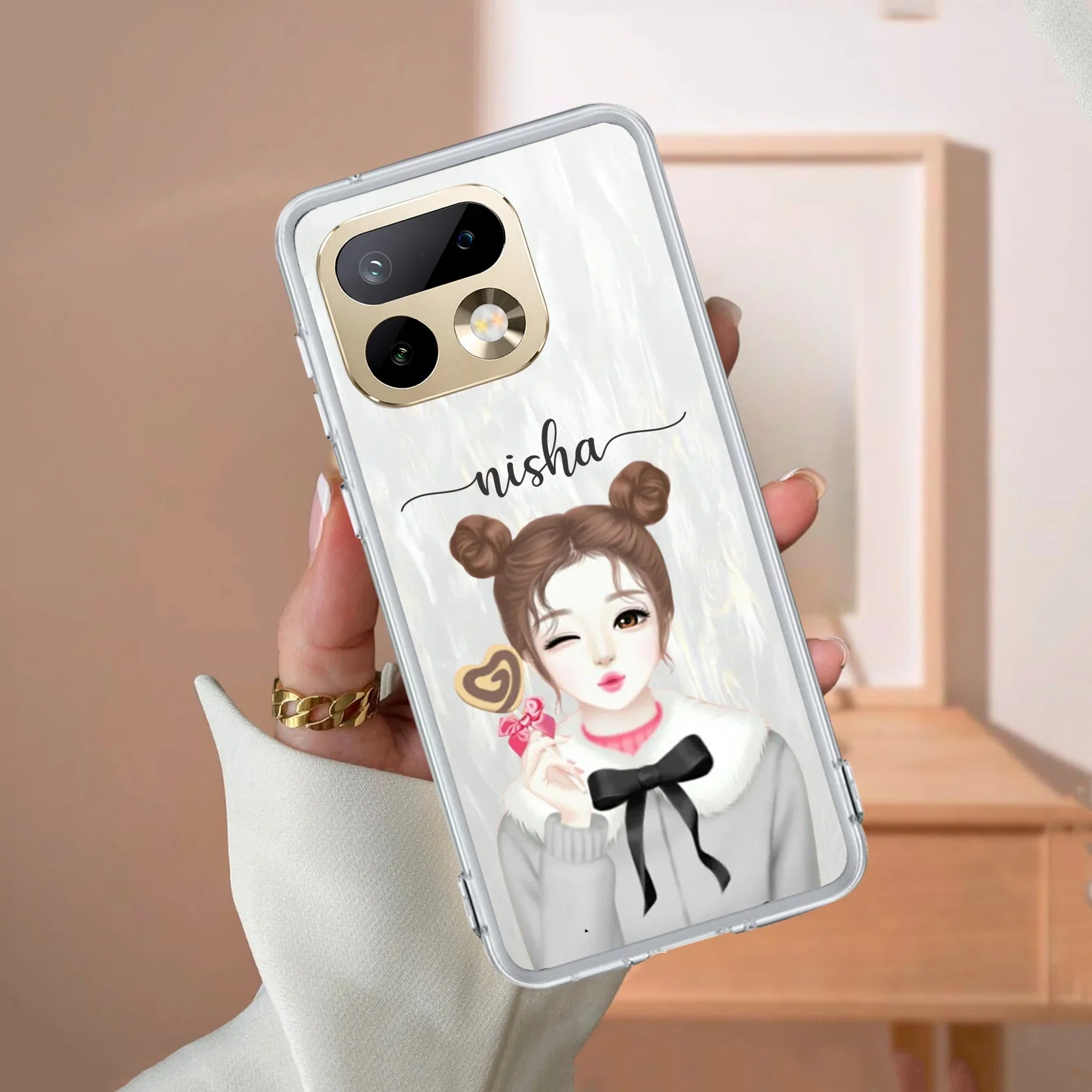 Candy Wink Customize Transparent Silicon Case For Realme Narzo 70 5G