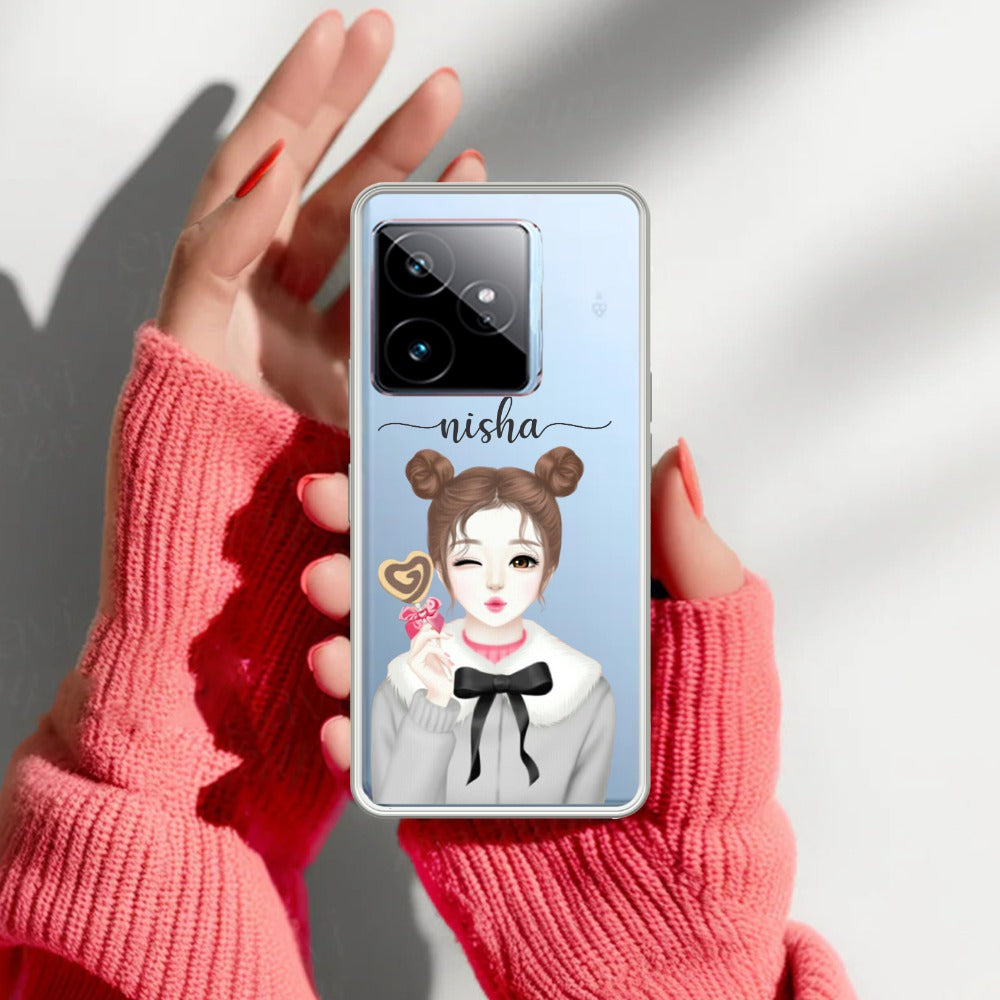 Candy Wink Customize Transparent Silicon Case For Realme/Narzo