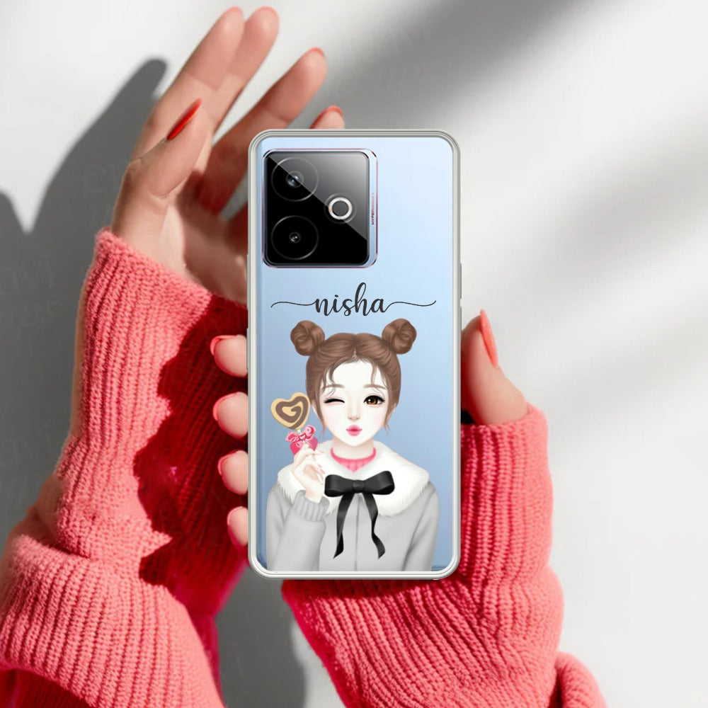 Candy Wink Customize Transparent Silicon Case For Realme/Narzo