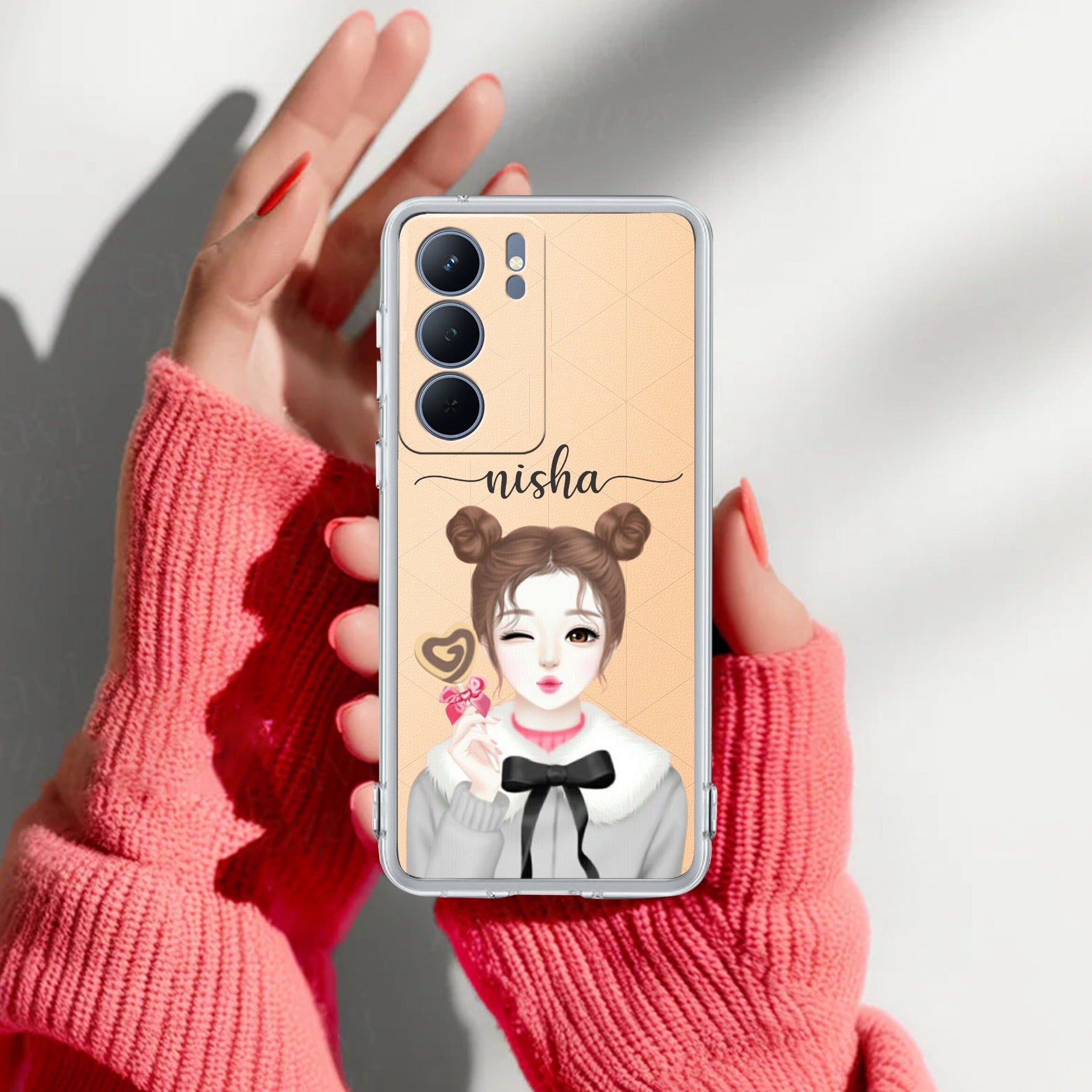 Candy Wink Customize Transparent Silicon Case For Realme P3 Lite 5G