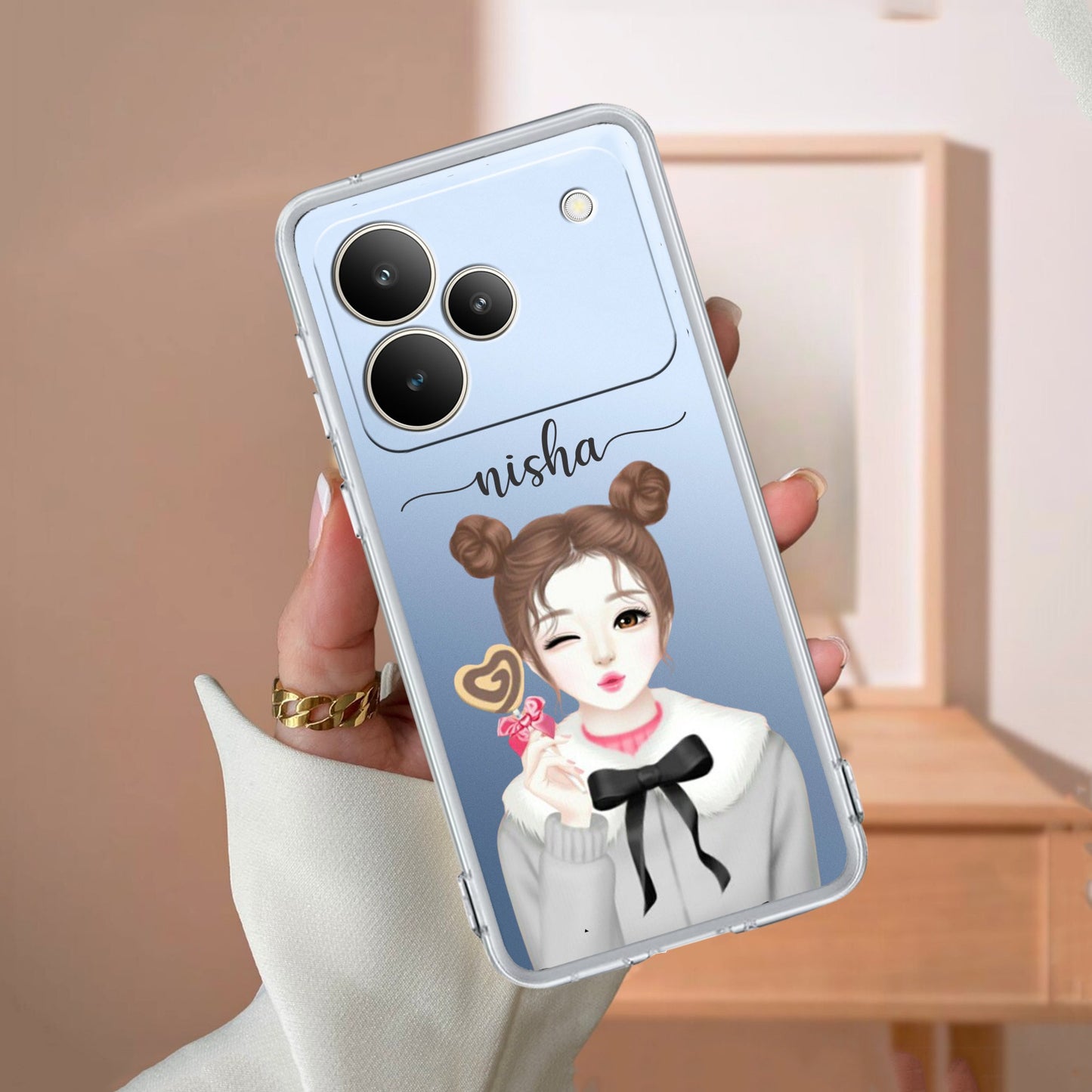 Candy Wink Customize Transparent Silicon Case For Realme/Narzo