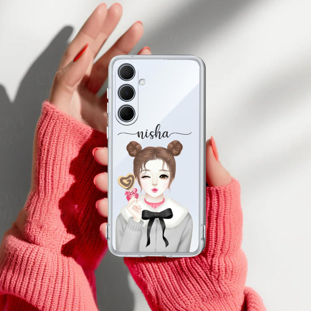 Candy Wink Customize Transparent Silicon Case For Samsung