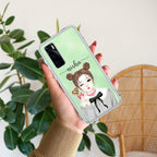 Fashionable Girl Hat Style Tropical Elegance Transparent Silicone Case For Vivo V20 SE