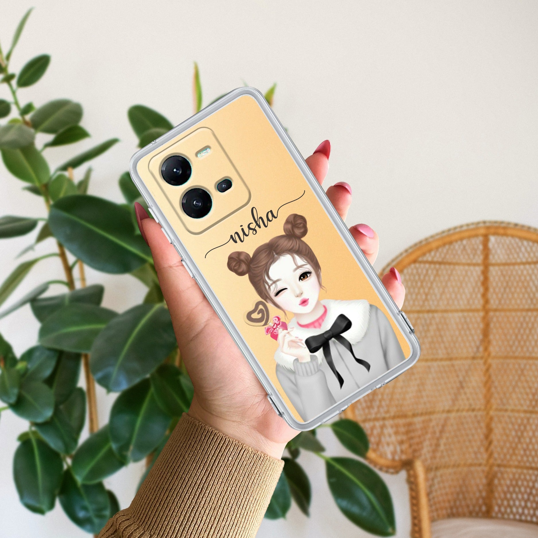 Candy Wink Customize Transparent Silicon Case For Vivo V25