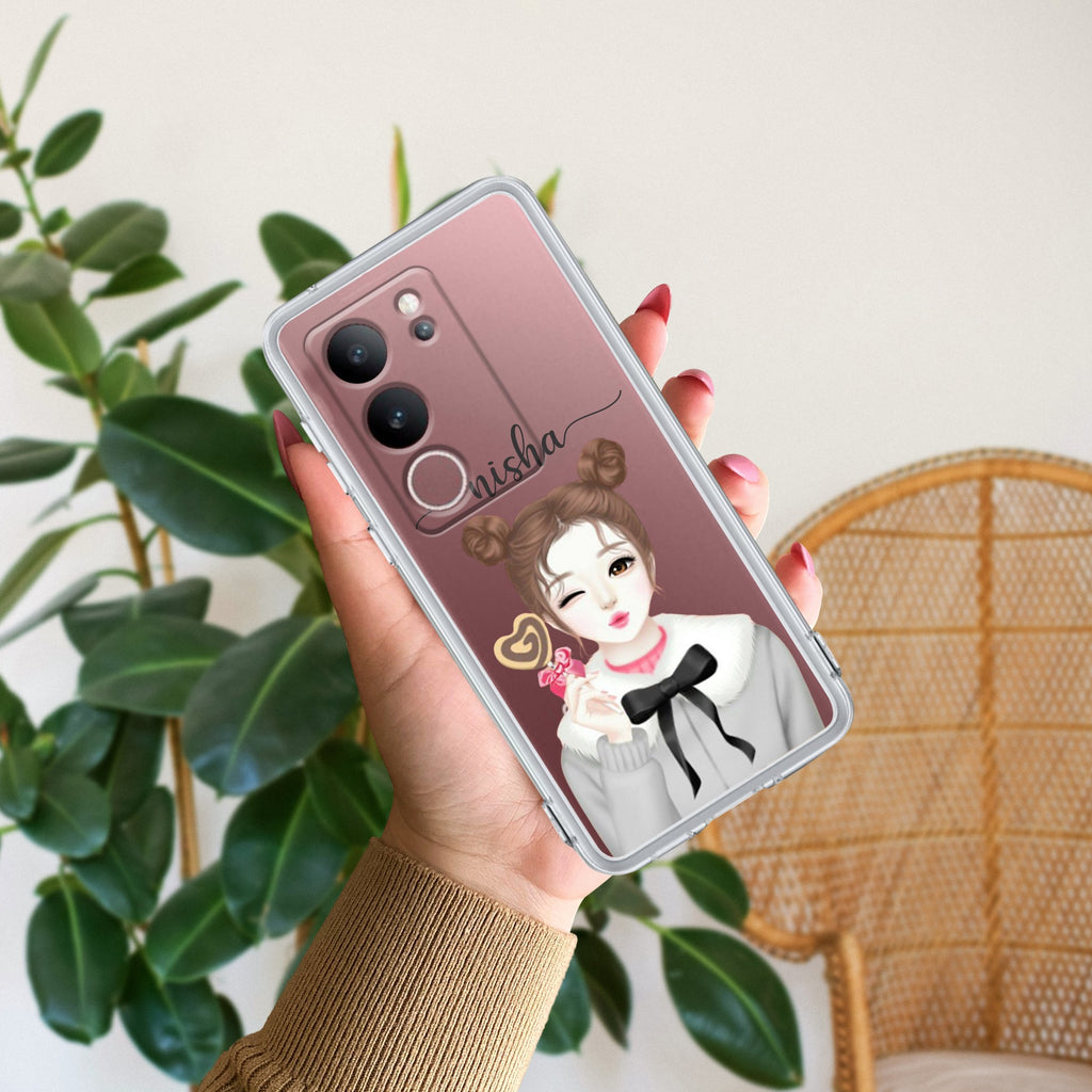 Candy Wink Customize Transparent Silicon Case For Vivo
