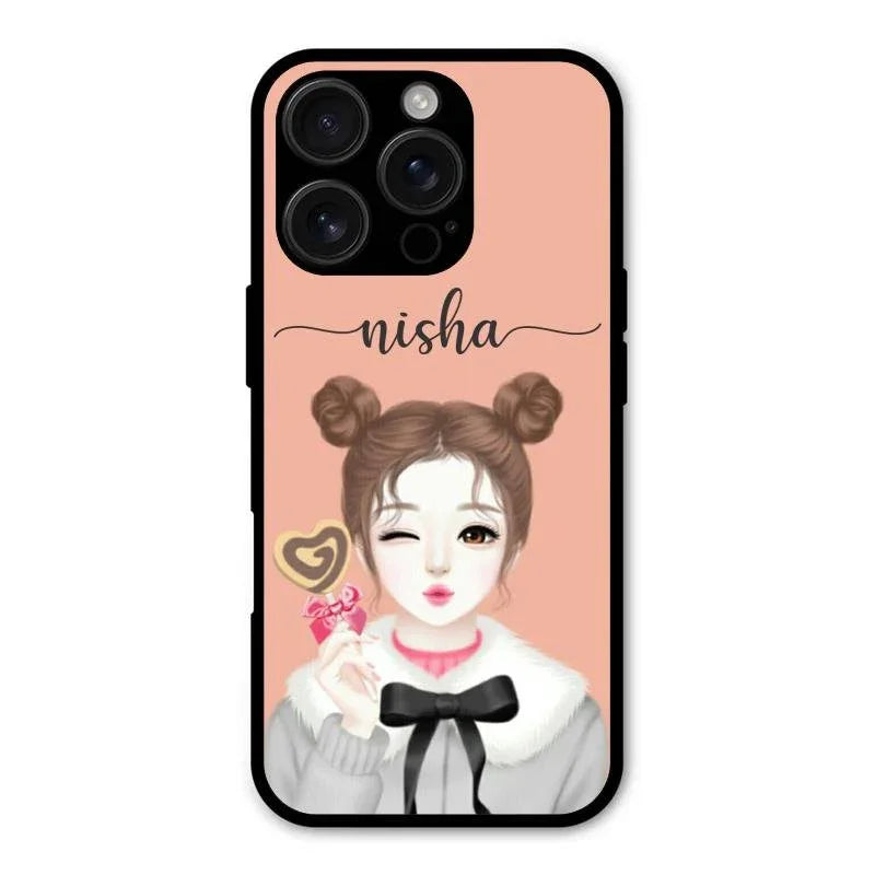 candy wink glossy metal case cover for iPhone 16 Pro Max