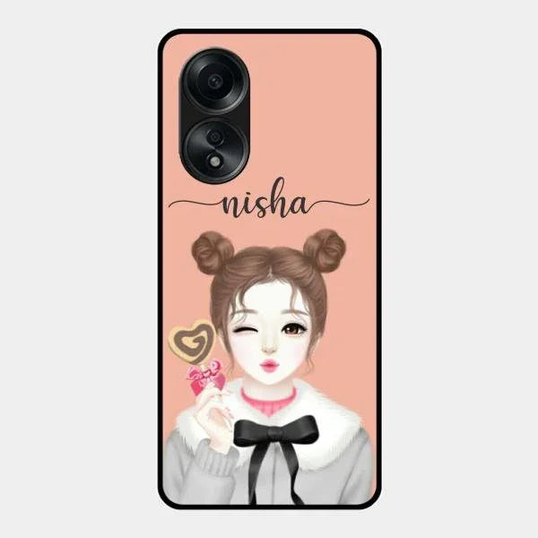candy wink glossy metal case cover for Oppo A58