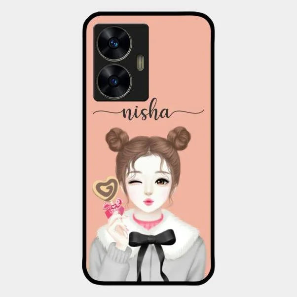 candy wink glossy metal case cover for Realme C55