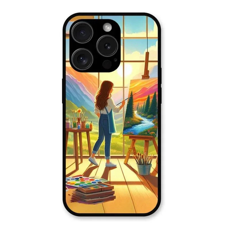 Canvas of Dreams Glass Case Cover For iPhone 15 Pro Max