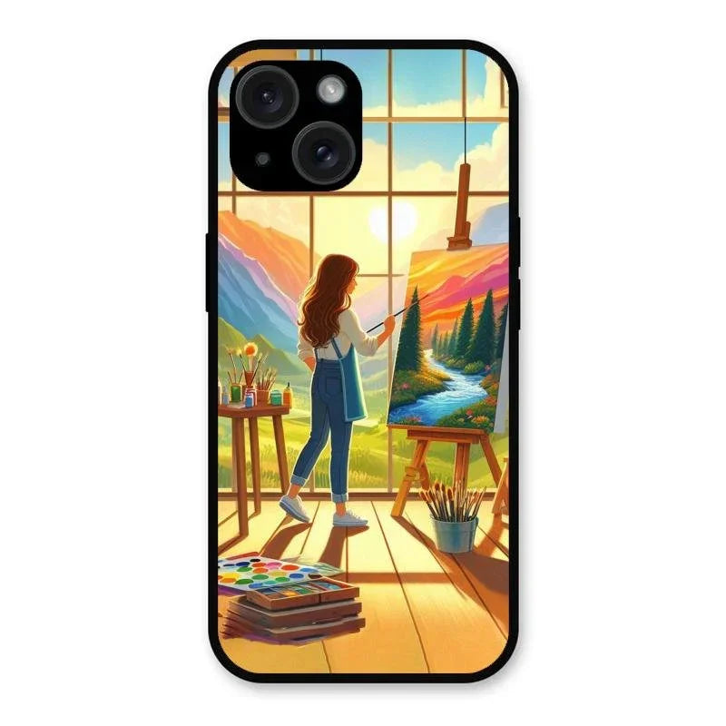 Canvas of Dreams Glass Case Cover For iPhone 15
