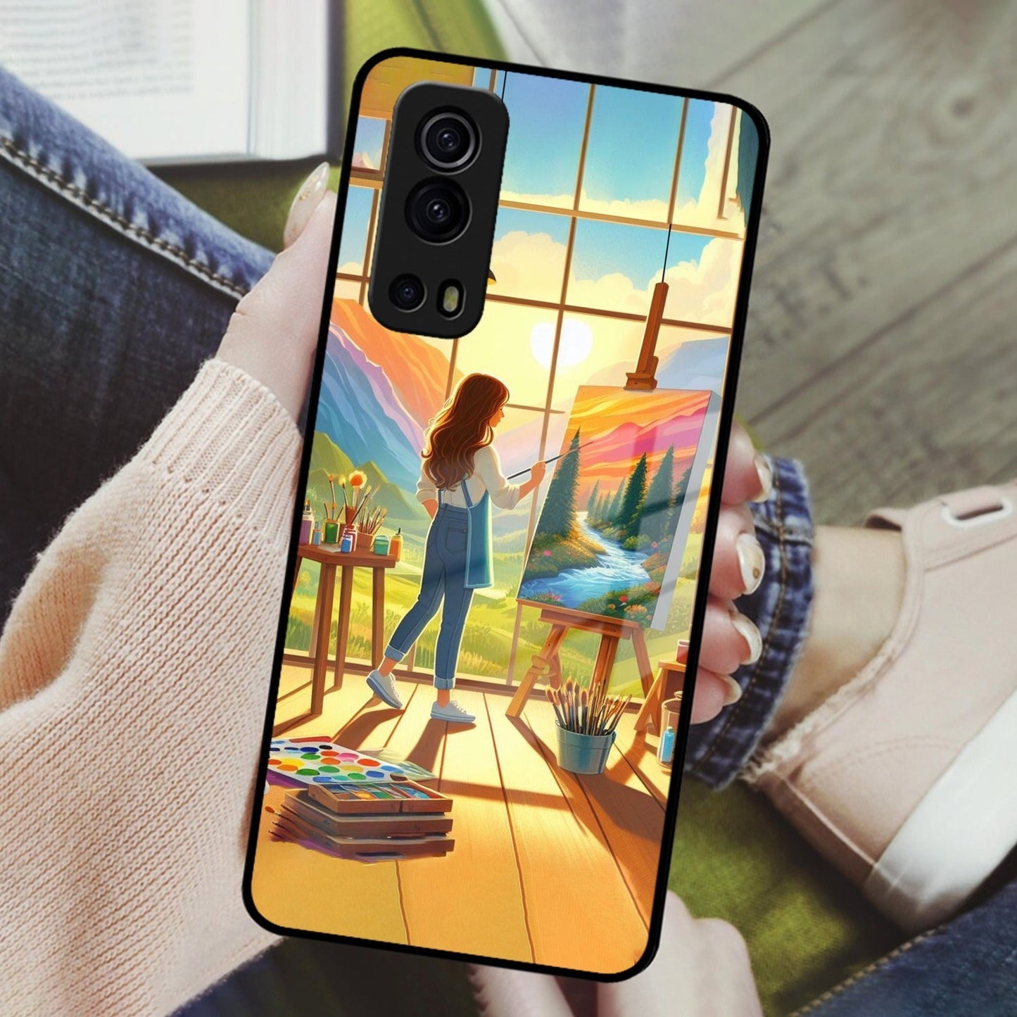 Canvas of Dreams Glass Case Cover For iQOO