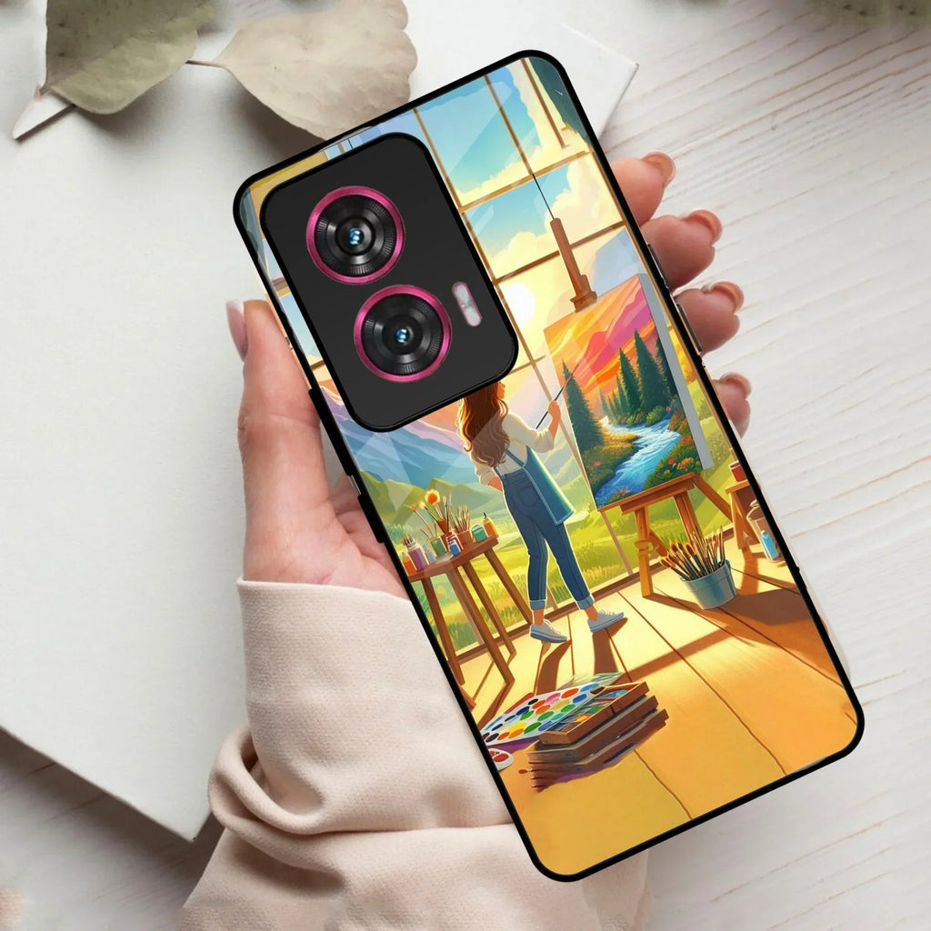 Canvas of Dreams Glass Case Cover For Motorola - ShopOnCliQ