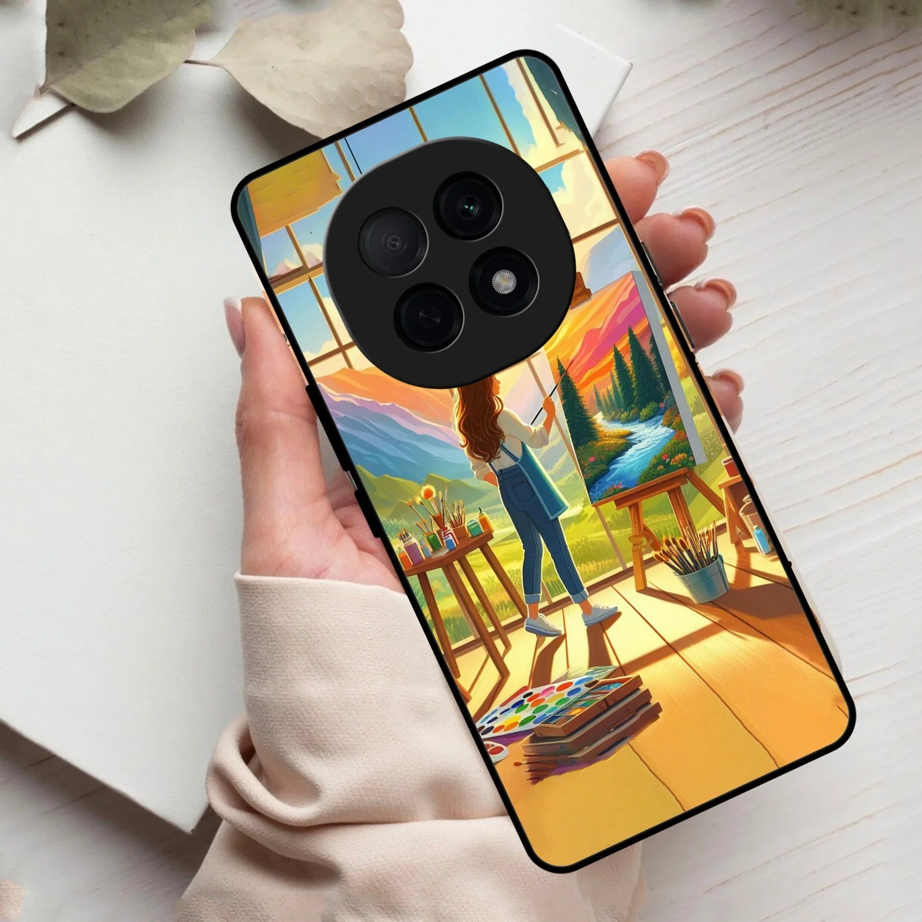 Canvas of Dreams Glass Case Cover For Oppo - ShopOnCliQ