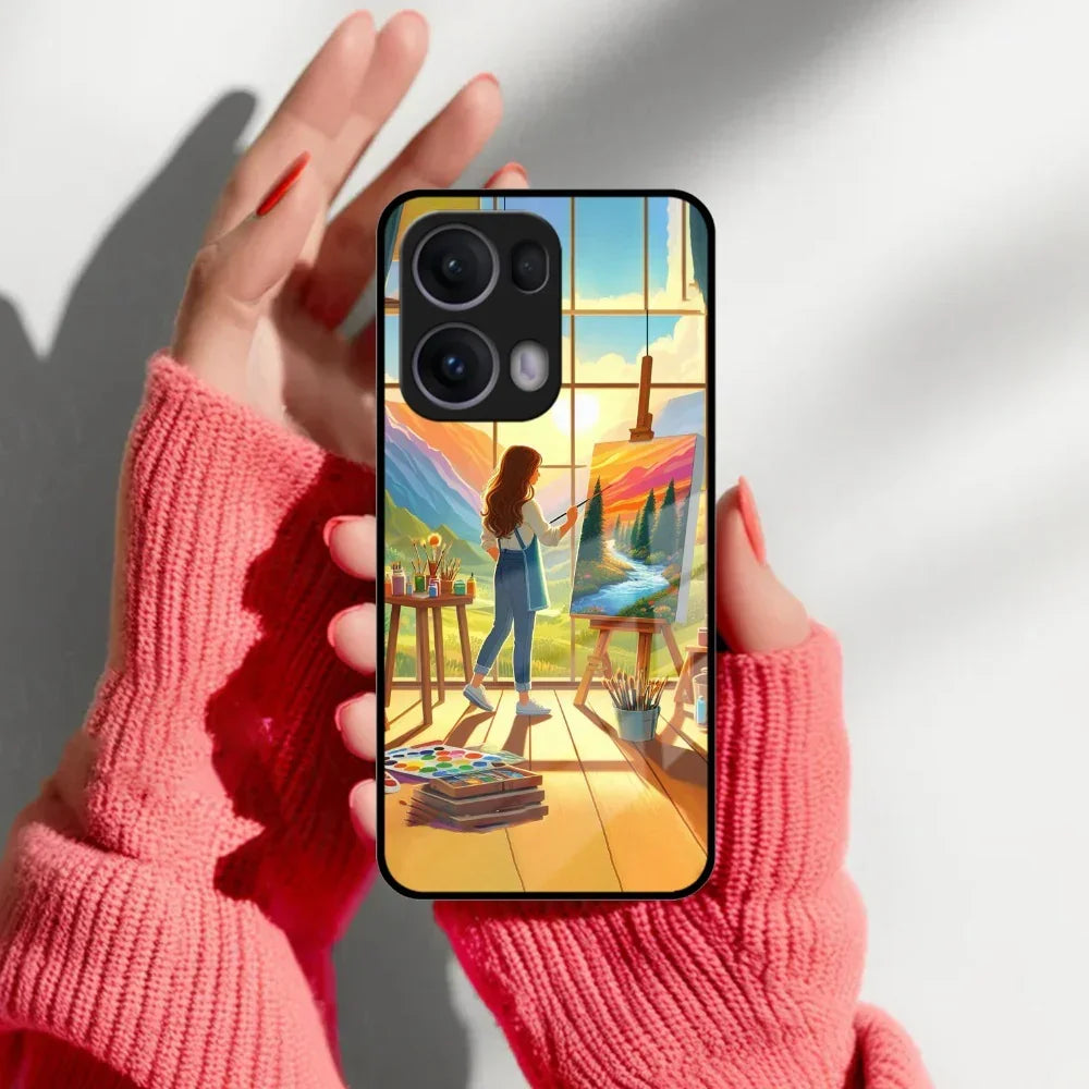 Canvas of Dreams Glass Case Cover For Oppo - ShopOnCliQ
