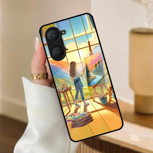 Canvas of Dreams Glass Case Cover For iQOO