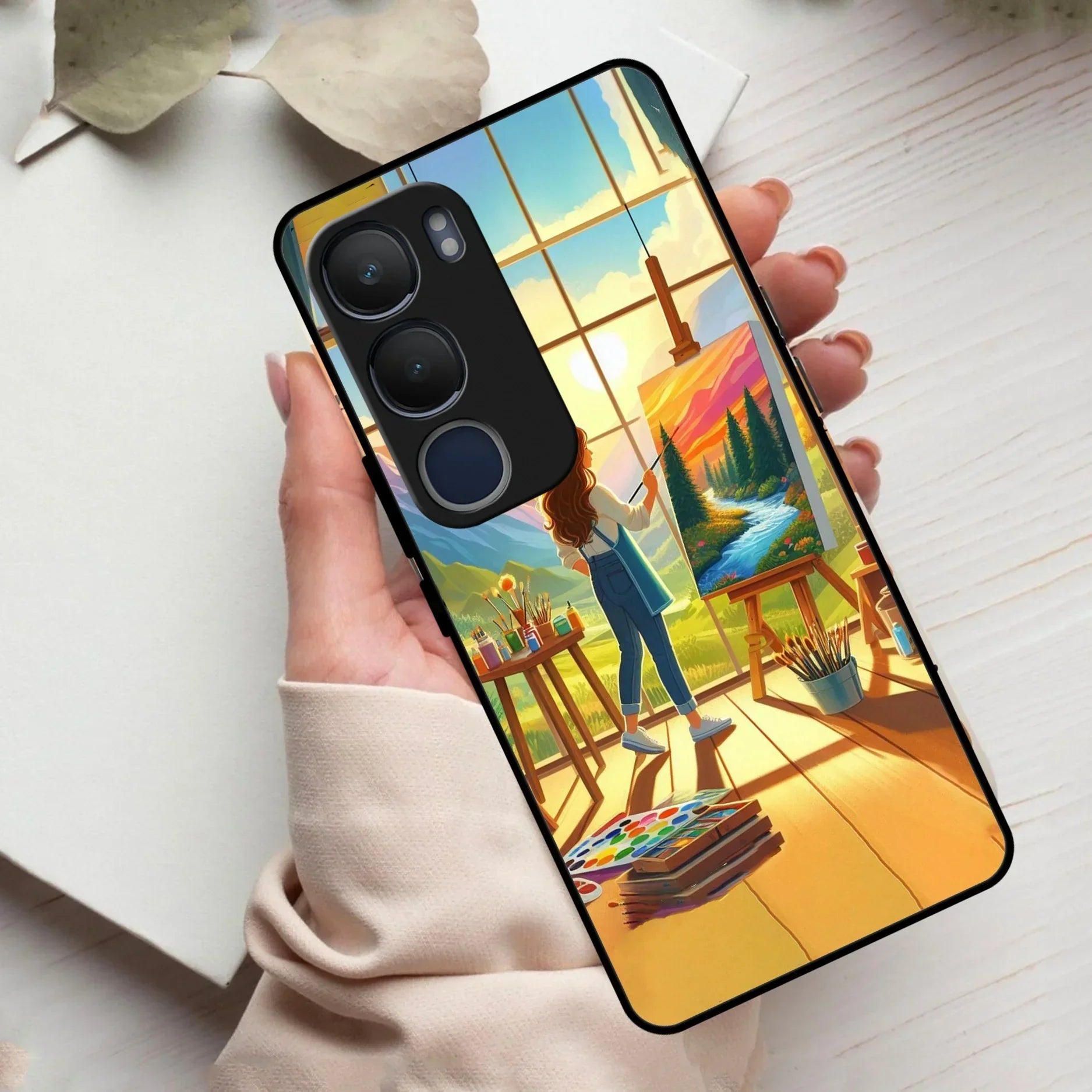 Canvas of Dreams Glass Case Cover For Vivo - ShopOnCliQ