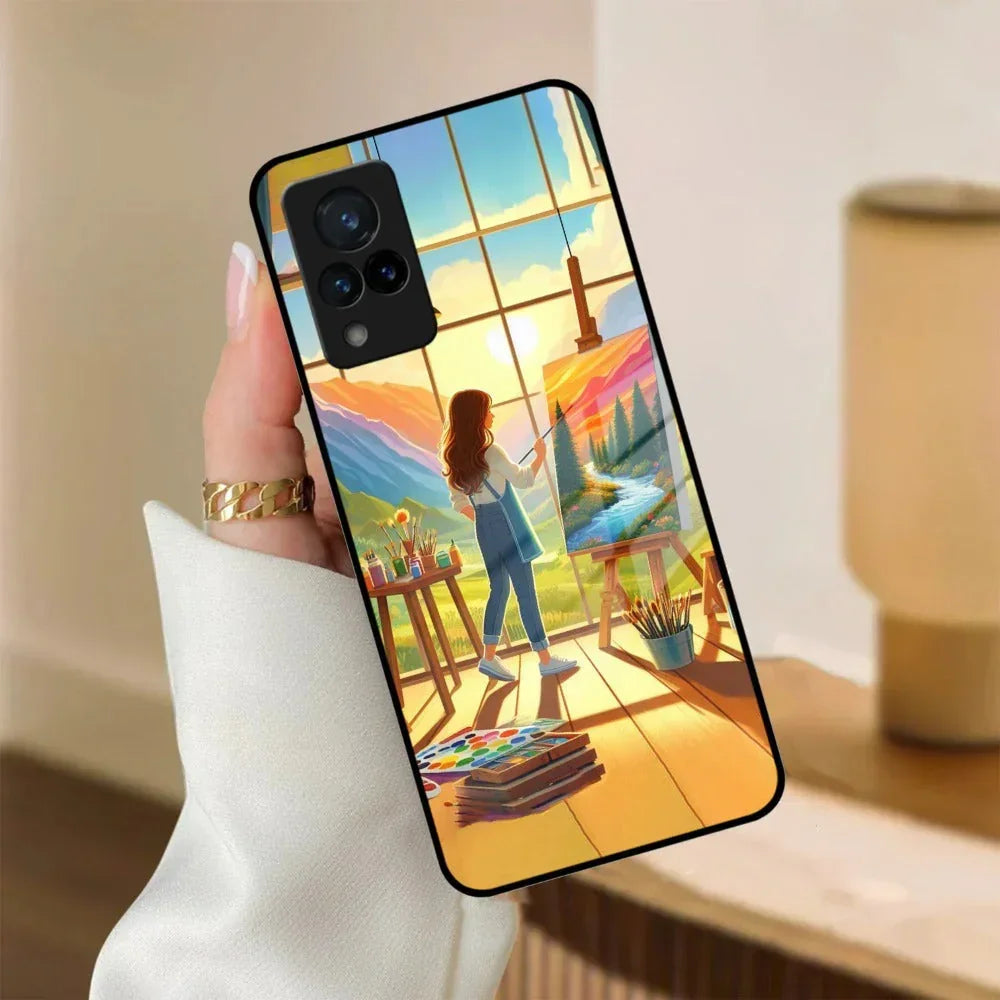 Canvas of Dreams Glass Case Cover For Vivo - ShopOnCliQ