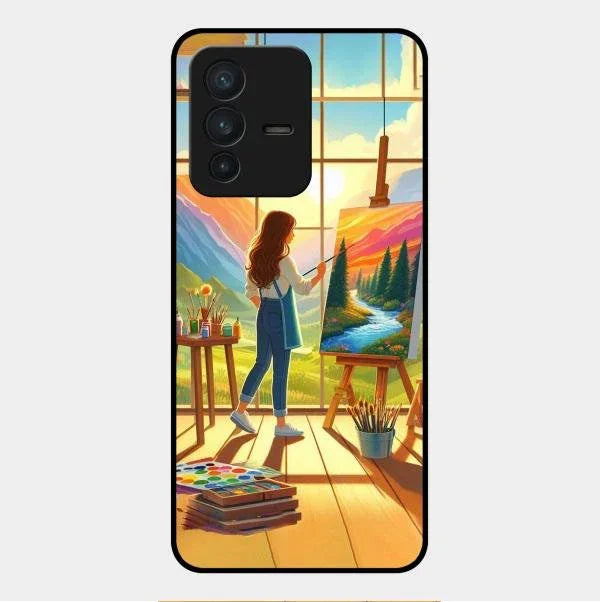 Canvas of Dreams Glass Case Cover For Vivo V23 5G