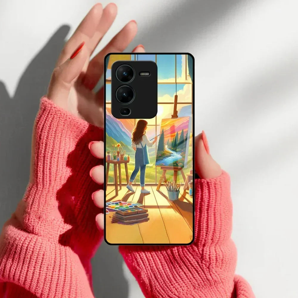 Canvas of Dreams Glass Case Cover For Vivo - ShopOnCliQ