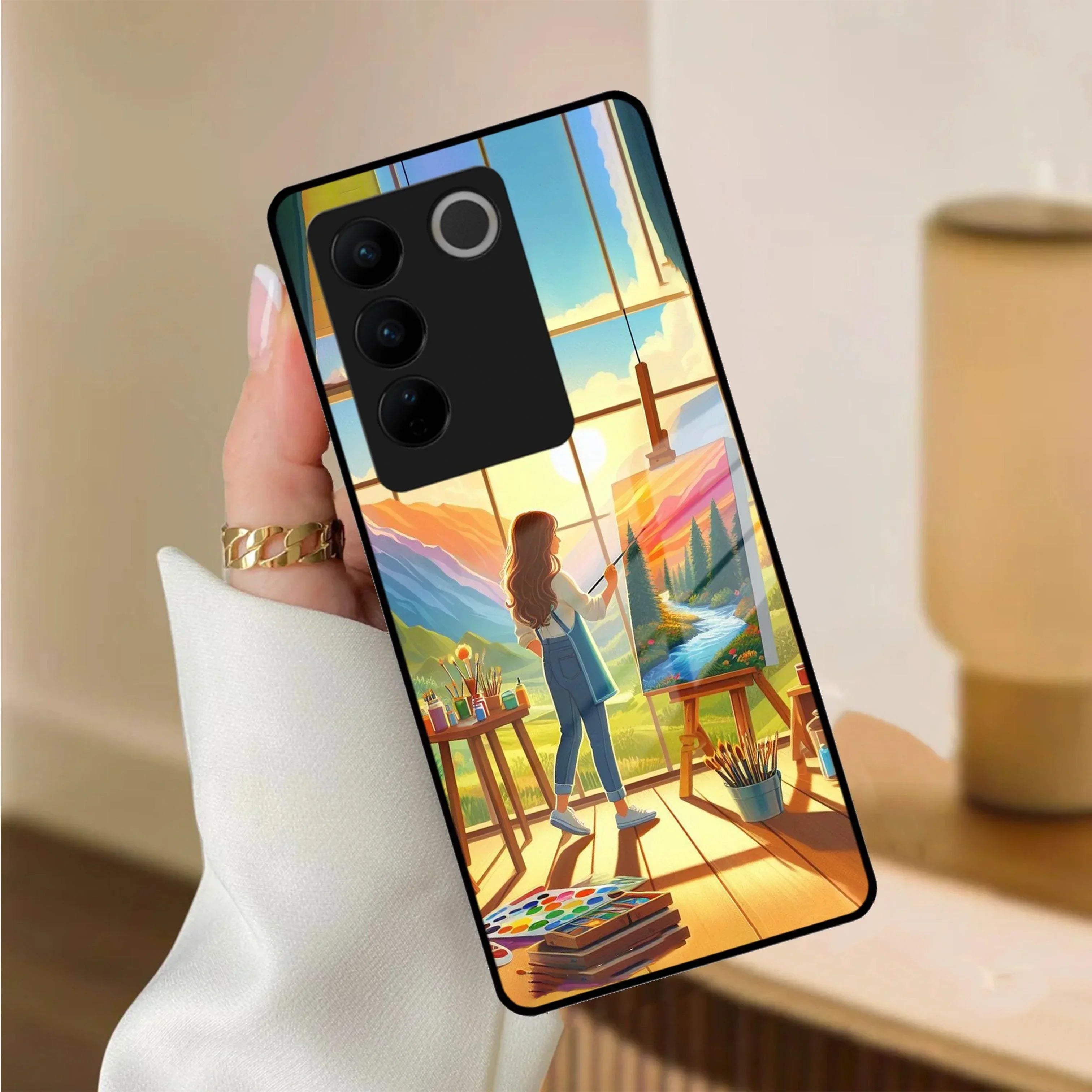 Canvas of Dreams Glass Case Cover For Vivo - ShopOnCliQ