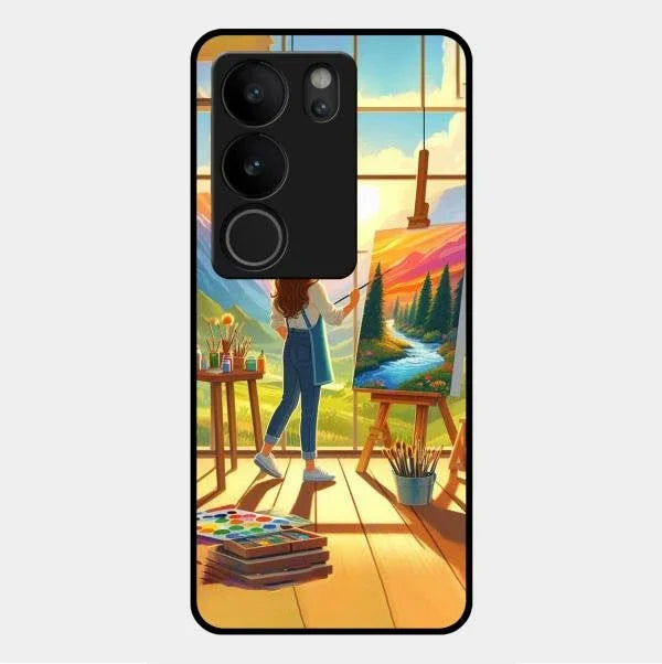 Canvas of Dreams Glass Case Cover For Vivo V29 5G