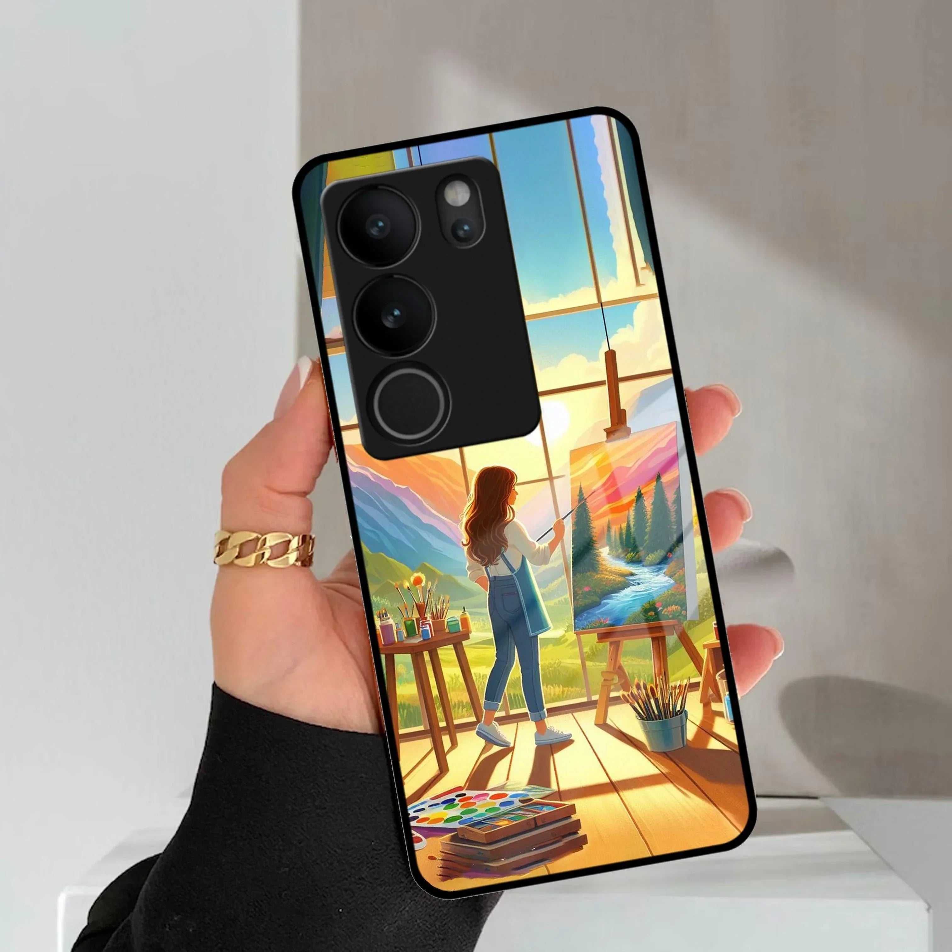 Canvas of Dreams Glass Case Cover For Vivo - ShopOnCliQ