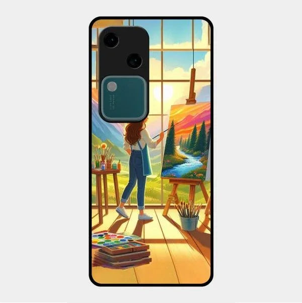 Canvas of Dreams Glass Case Cover For Vivo V30 5G