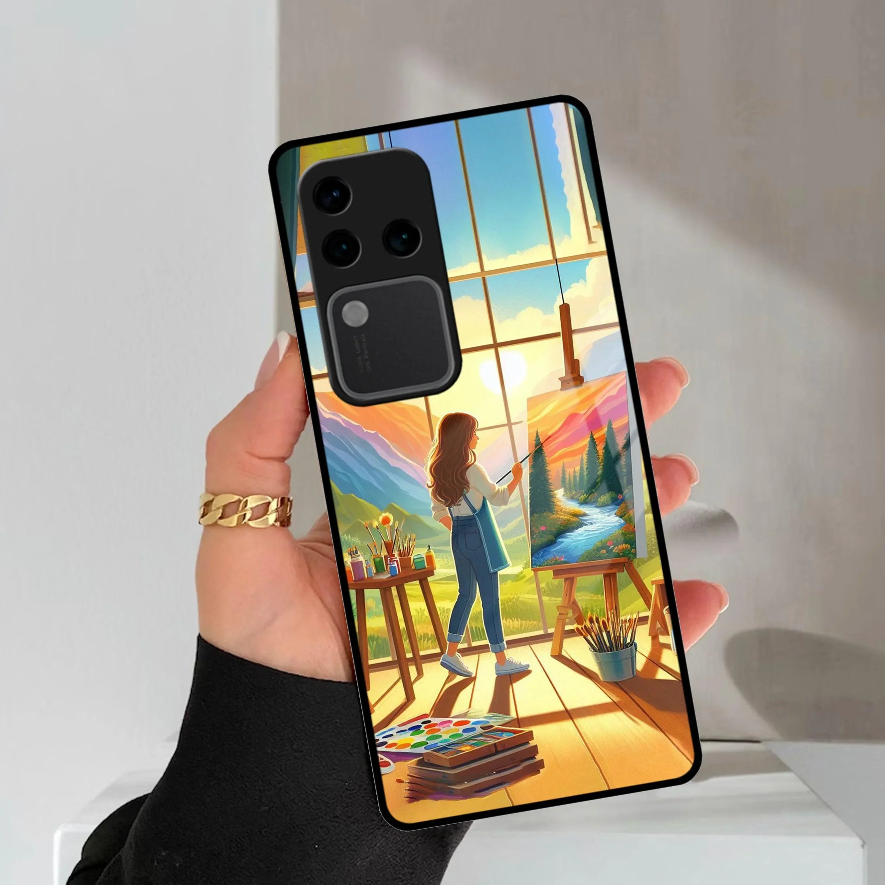 Canvas of Dreams Glass Case Cover For Vivo - ShopOnCliQ