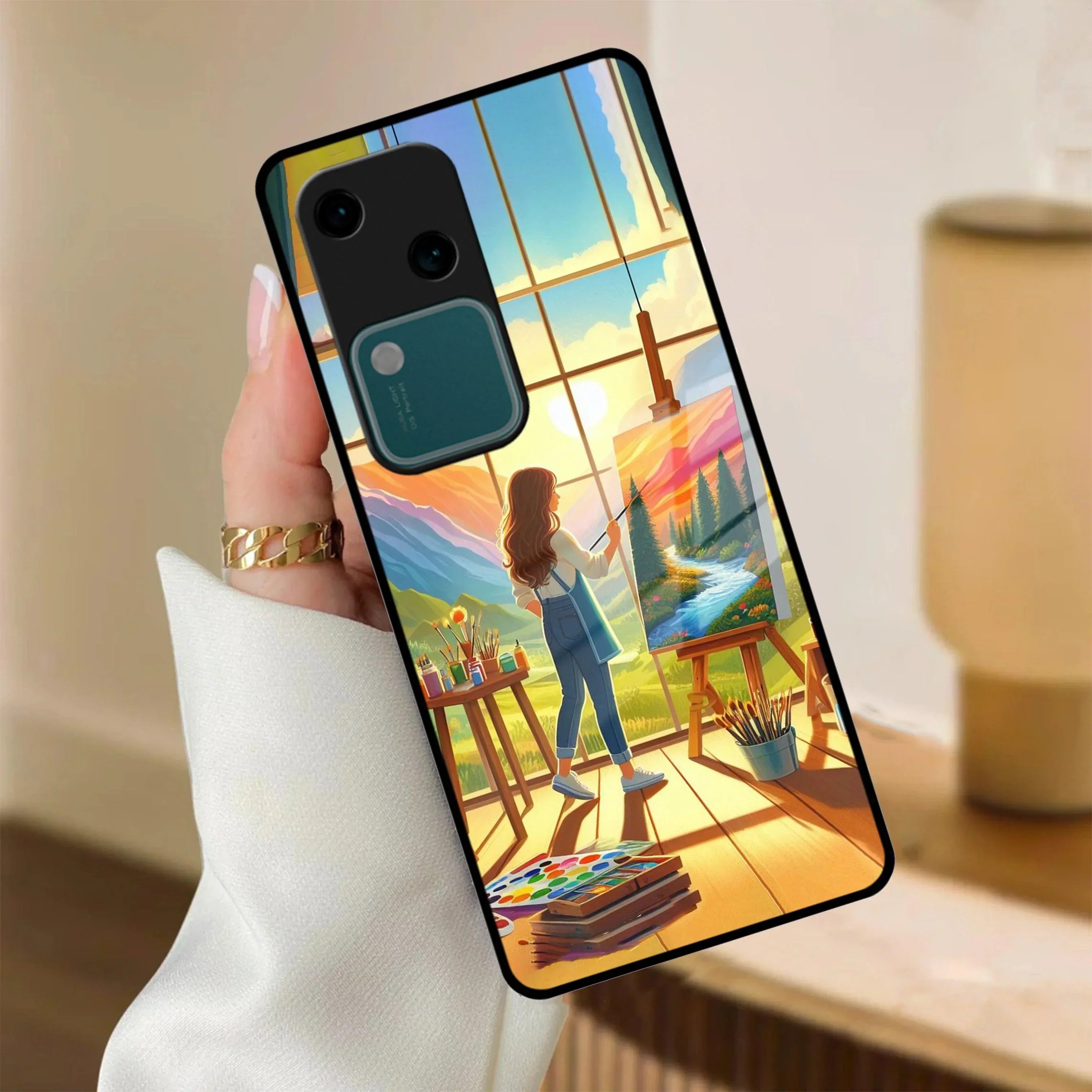 Canvas of Dreams Glass Case Cover For Vivo - ShopOnCliQ