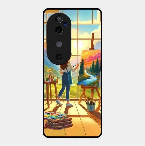 Canvas of Dreams Glass Case Cover For Vivo V40 5G