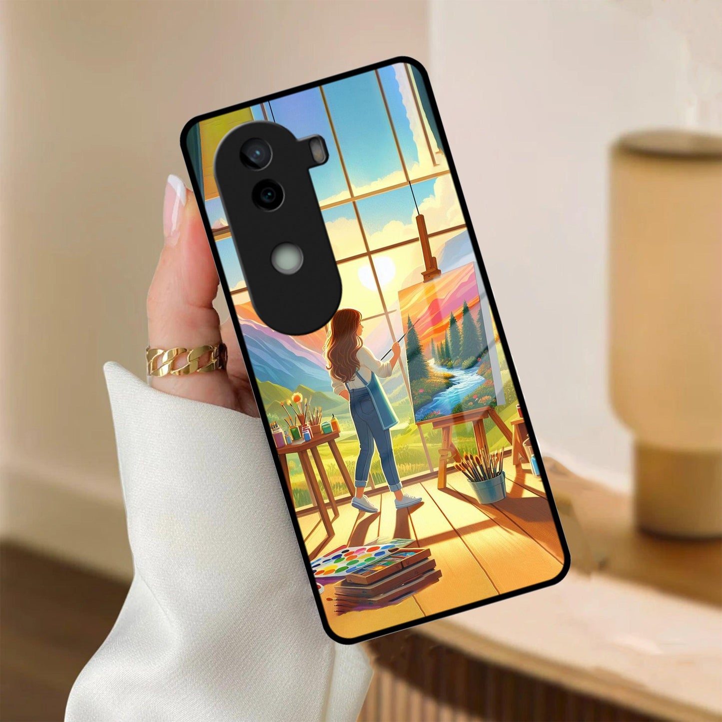 Canvas of Dreams Glass Case Cover For iQOO