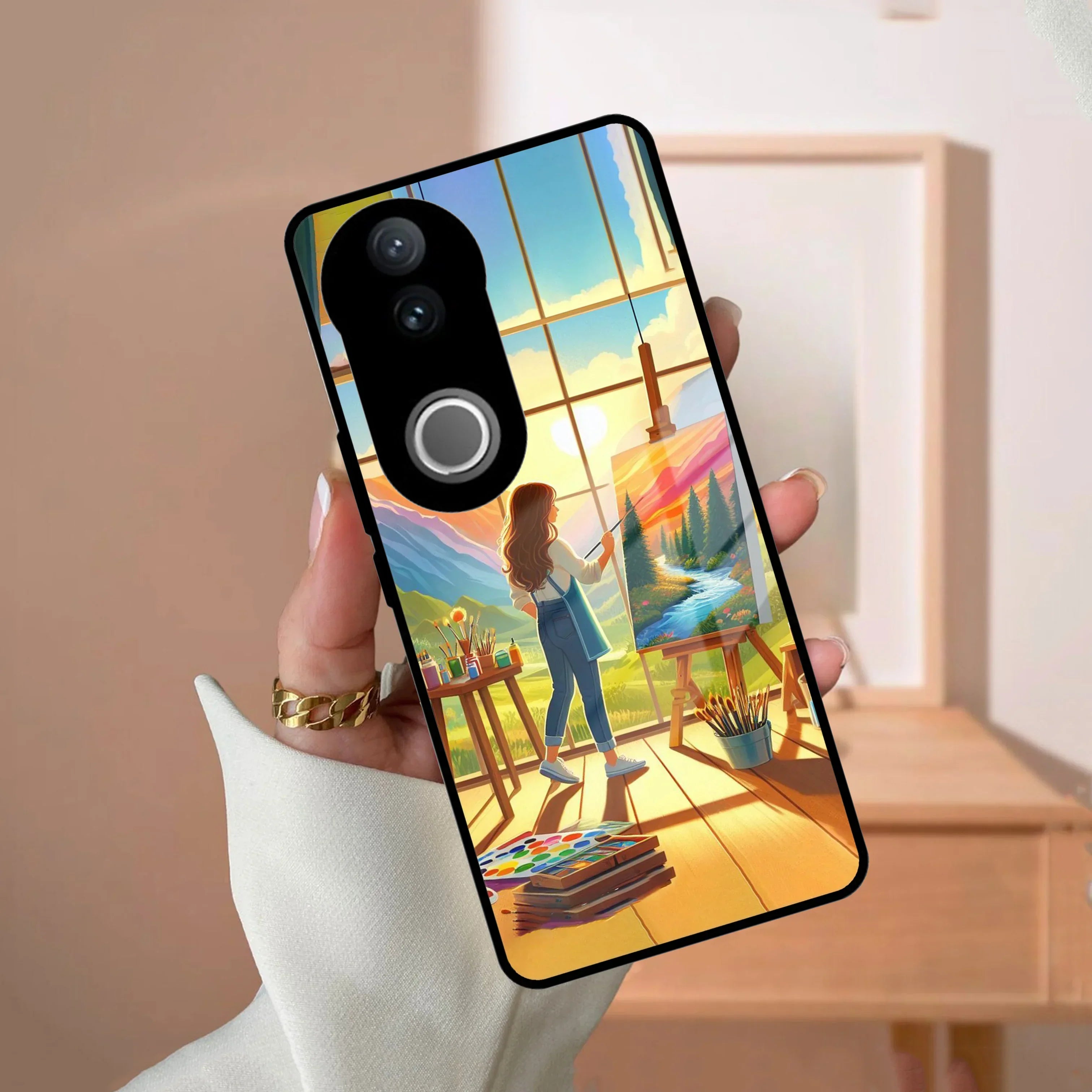 Canvas of Dreams Glass Case Cover For Vivo - ShopOnCliQ