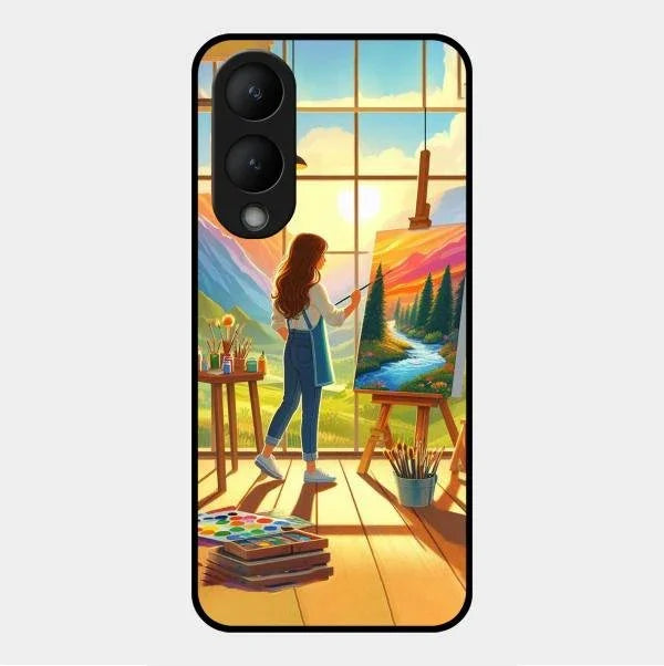Canvas of Dreams Glass Case Cover For Vivo Y17S