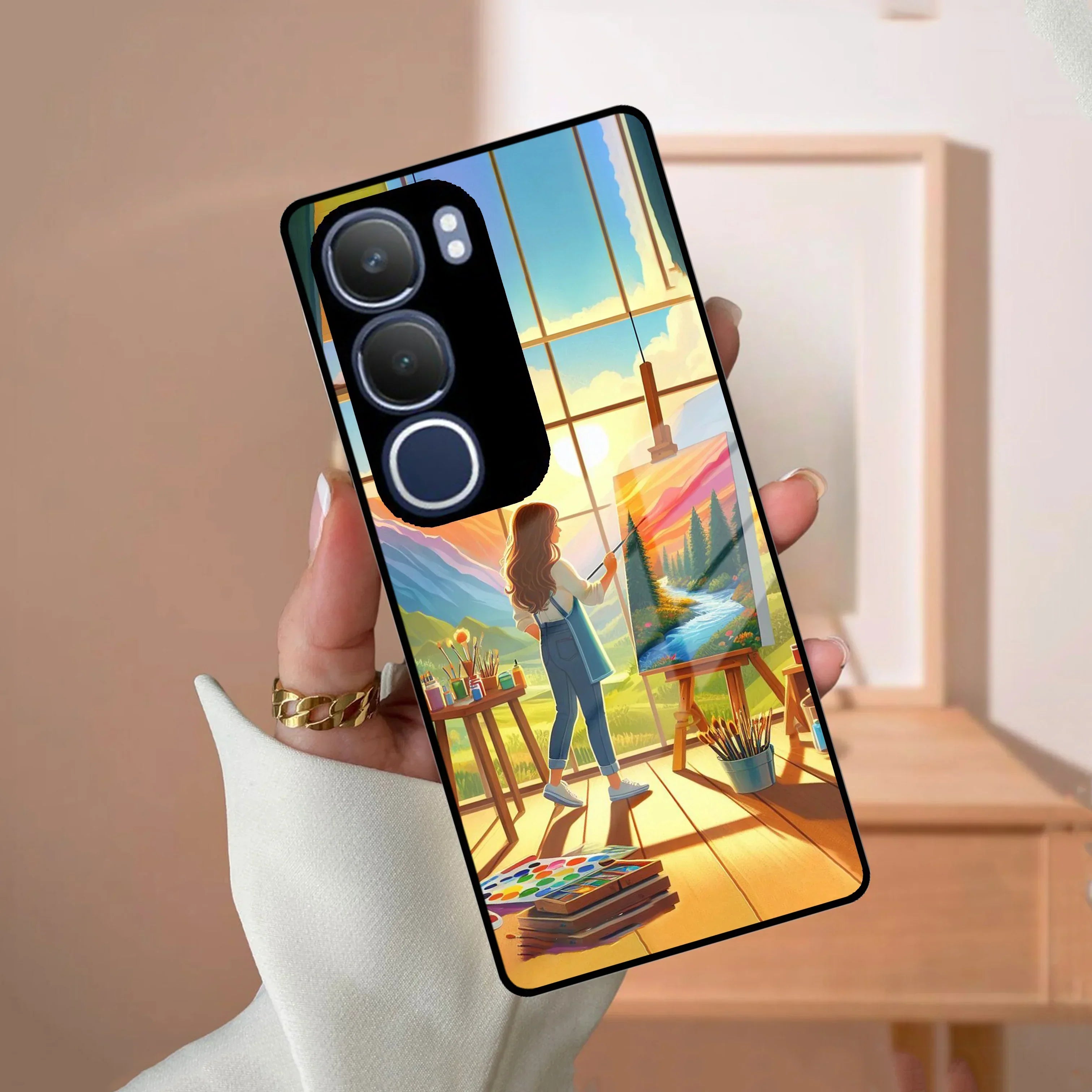 Canvas of Dreams Glass Case Cover For Vivo - ShopOnCliQ