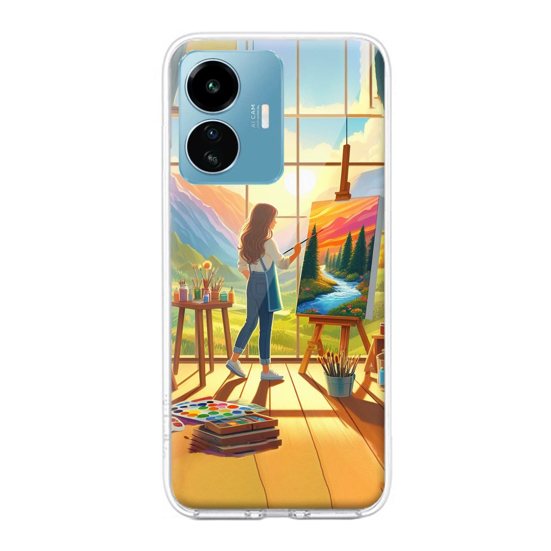 Canvas of Dreams Transparent Silicon Case For iQOO Z6 Lite 5G