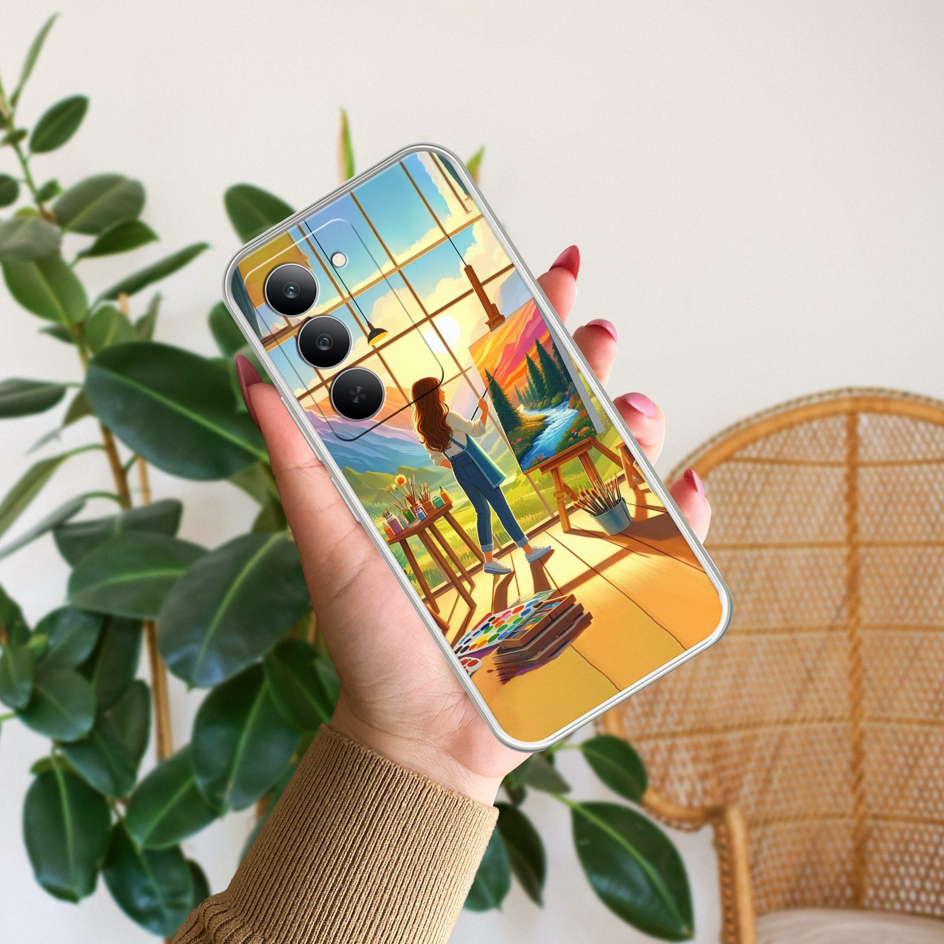 Wild Rose Anti Yelllow Case For Realme P4 Pro 5G