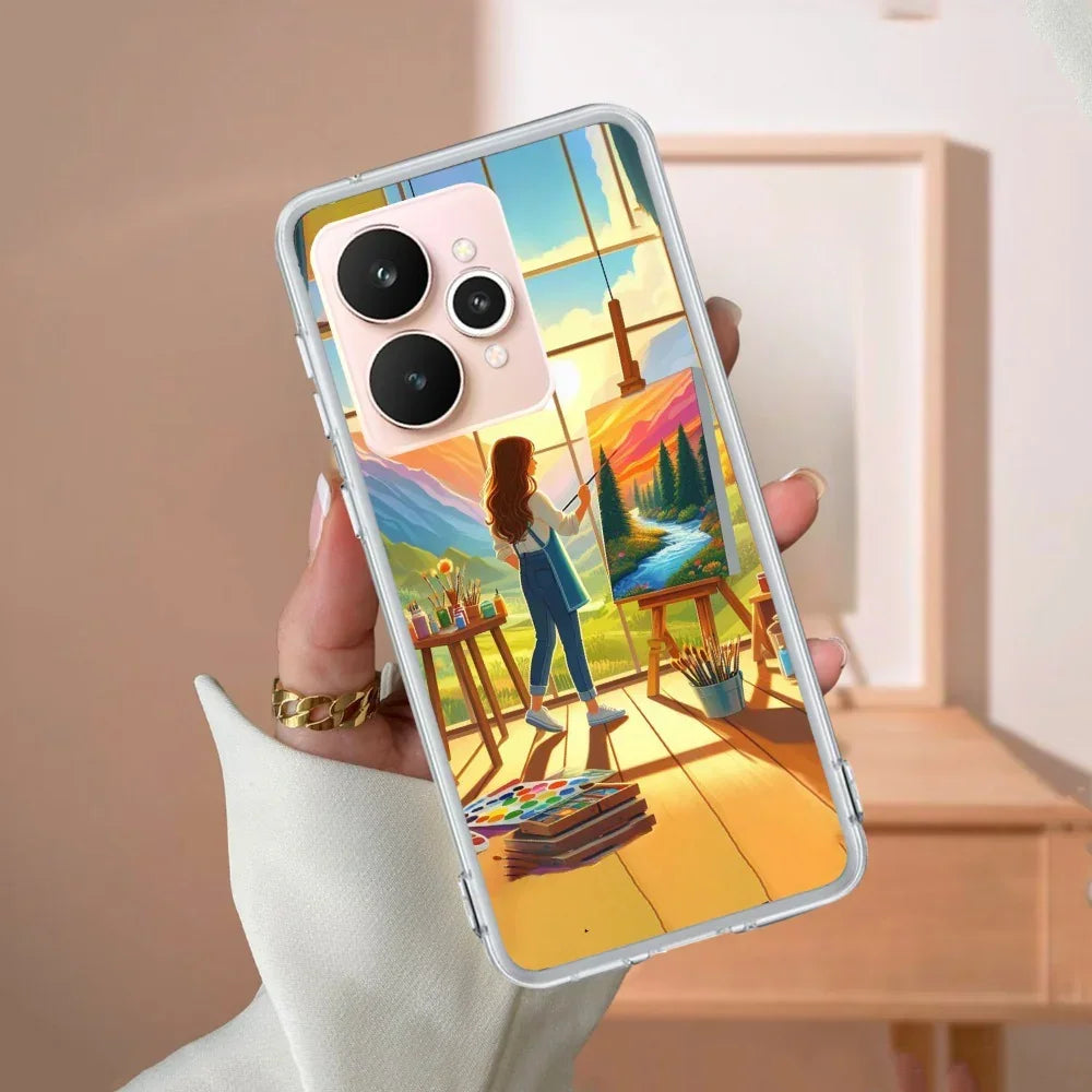 Canvas of Dreams Transparent Silicon Case For Realme Narzo 70 5G