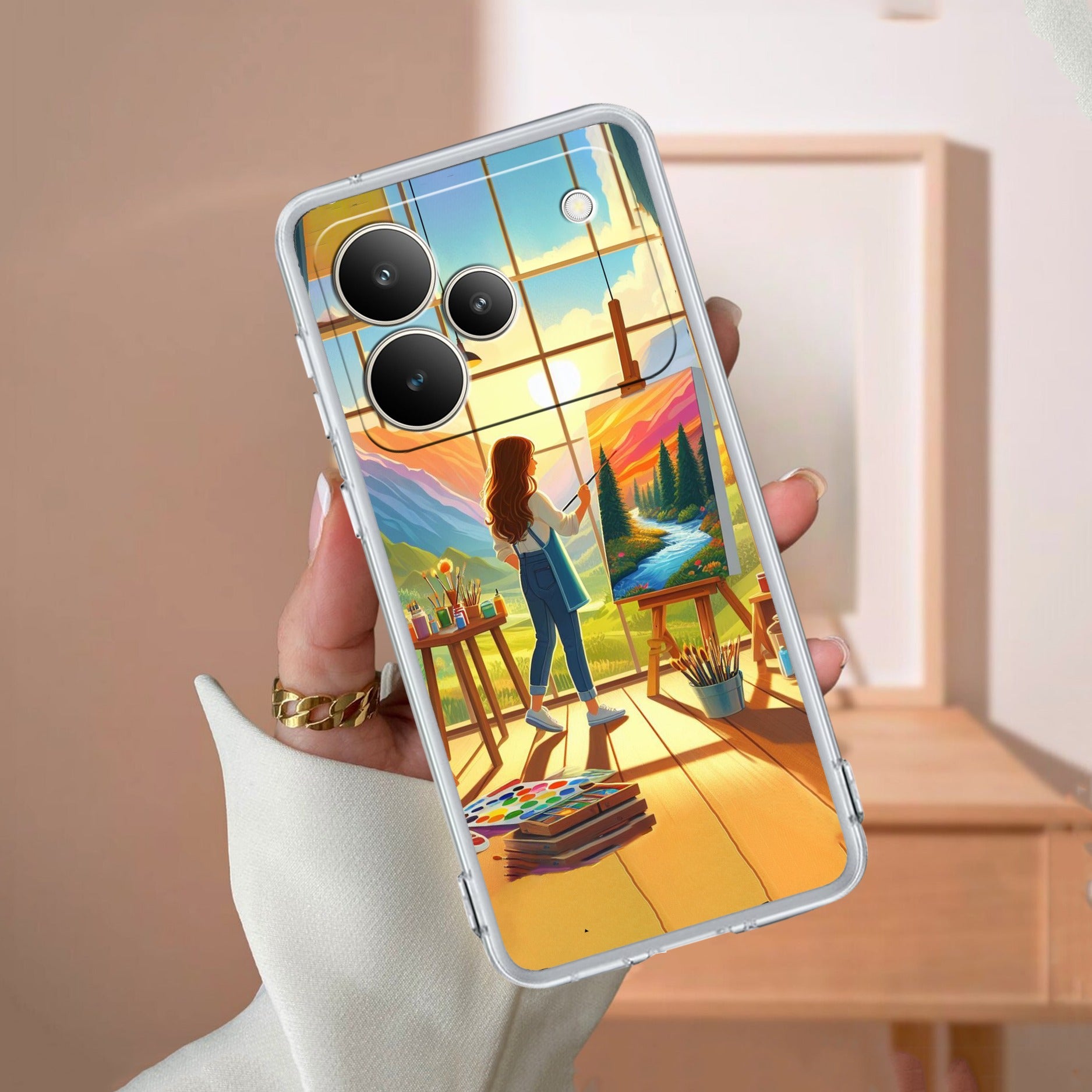 Canvas of Dreams Transparent Silicon Case For Realme P4 5G