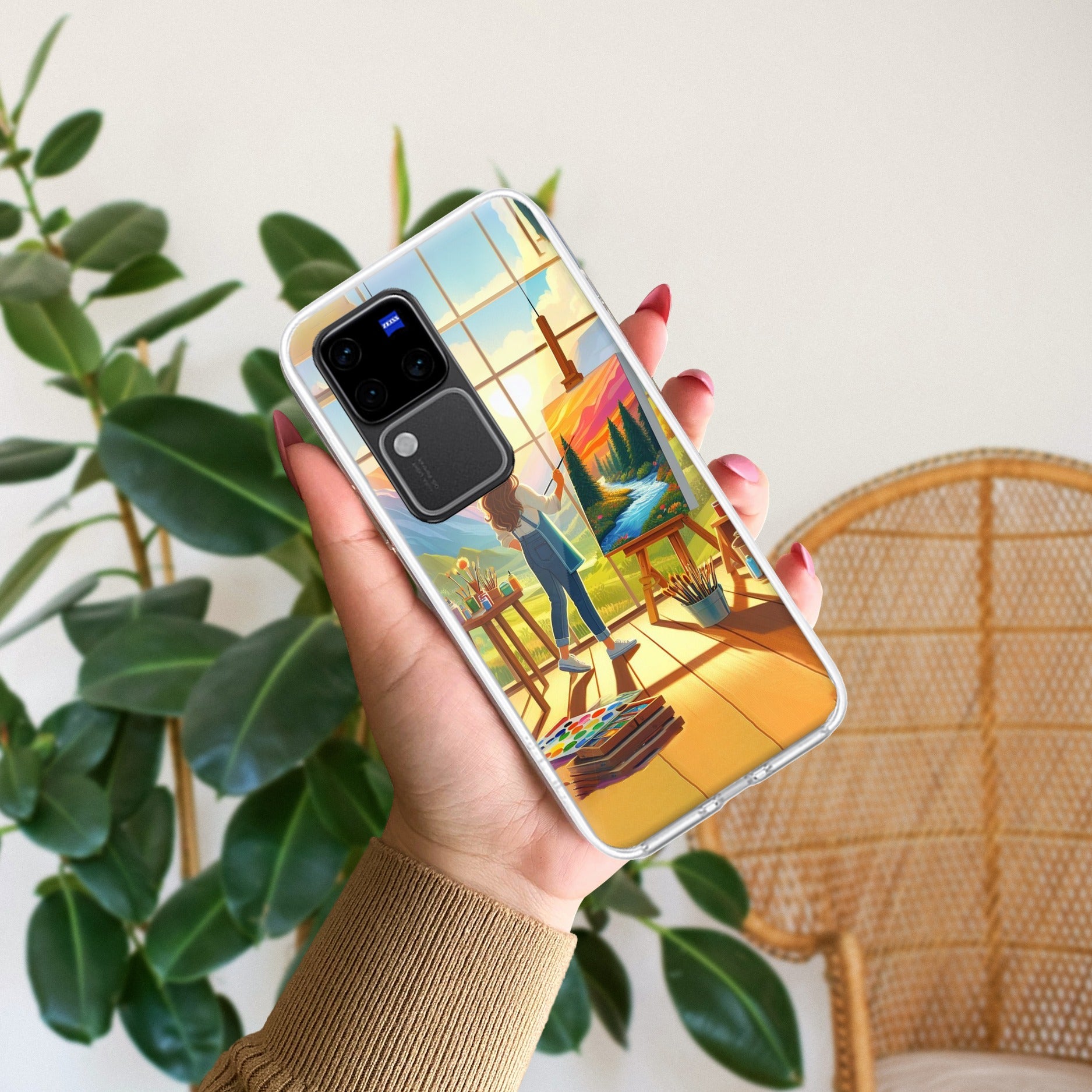 Canvas of Dreams Transparent Silicon Case For Vivo V30 Pro 5G