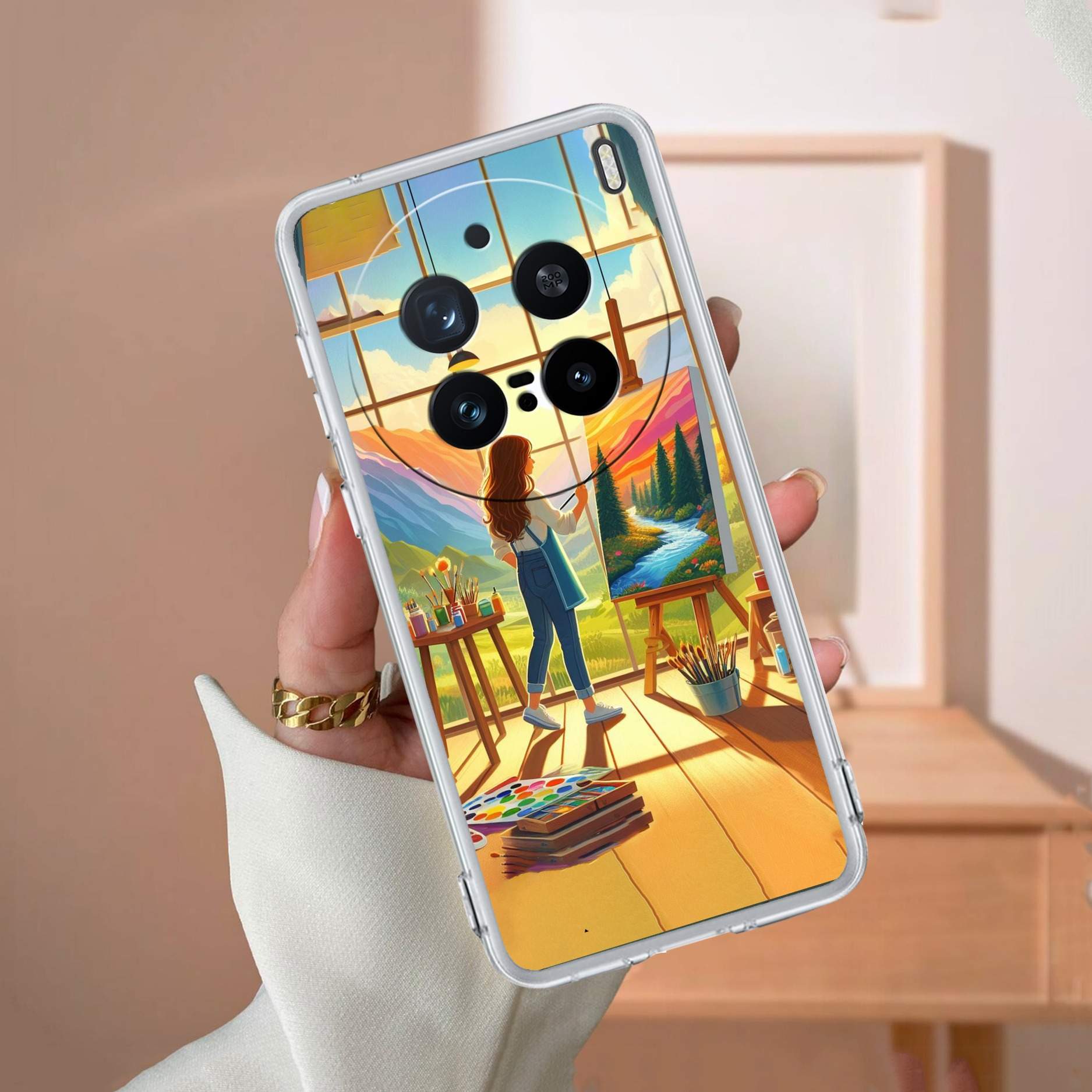 Canvas of Dreams Transparent Silicon Case For Vivo X200 Pro 5G