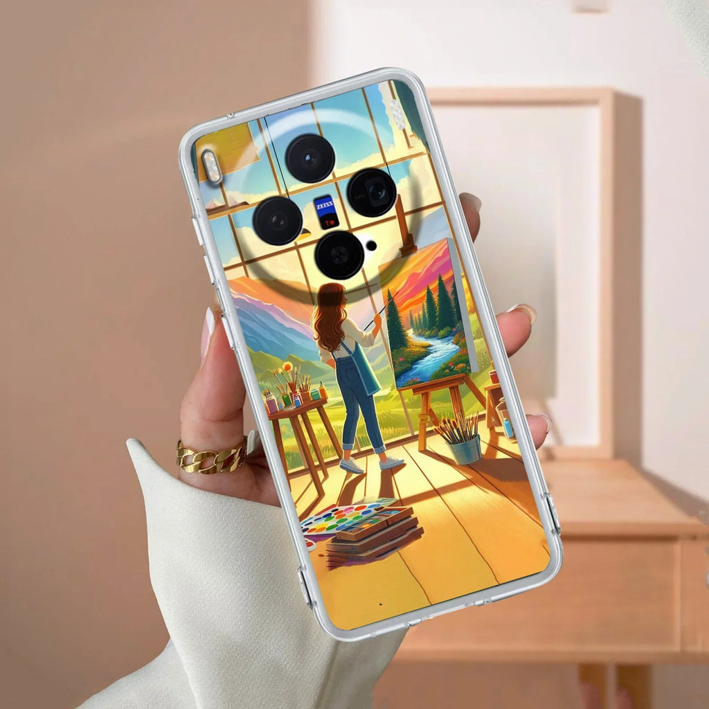 Canvas of Dreams Transparent Silicon Case For Vivo V21e 5G