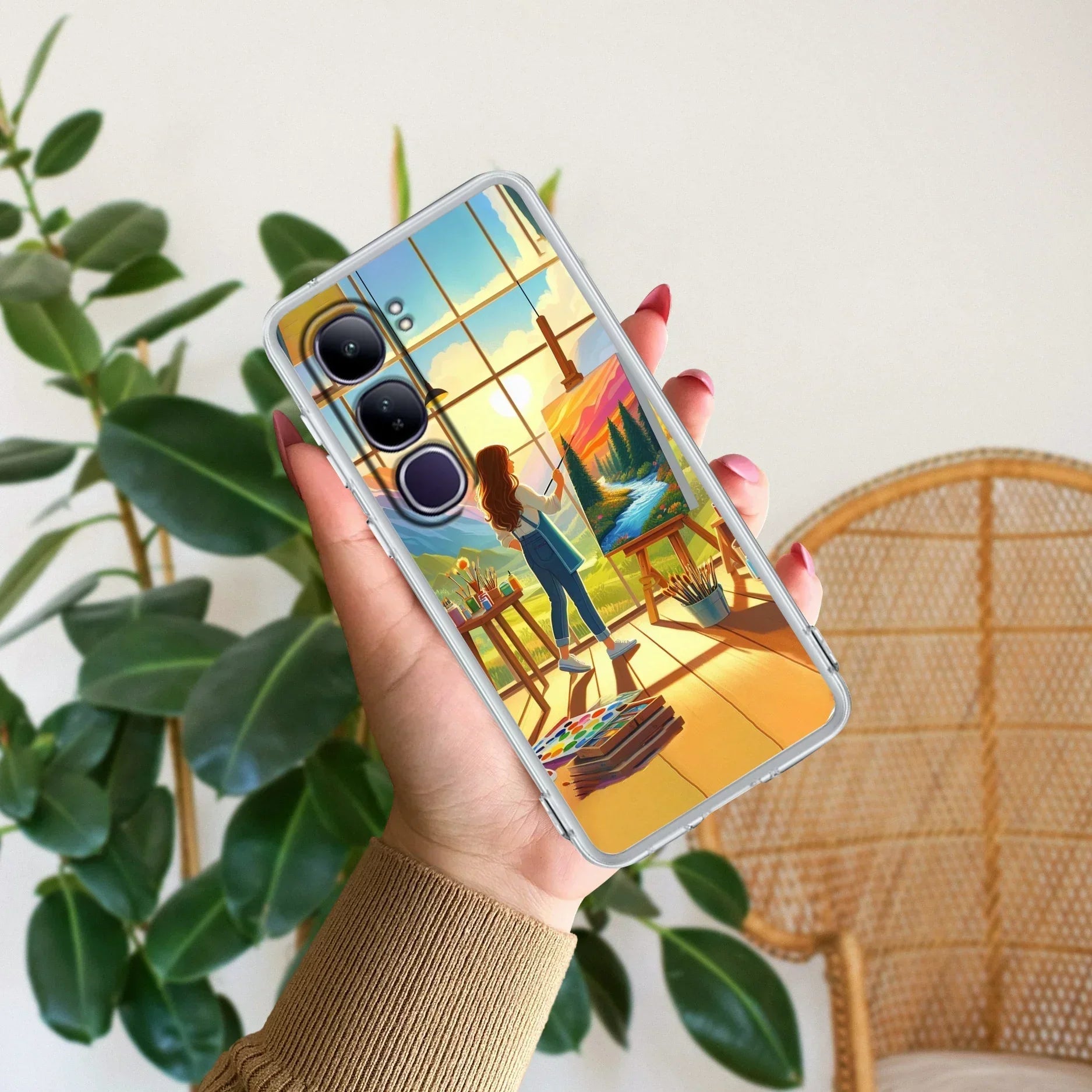 Canvas of Dreams Transparent Silicon Case For Vivo V50 5G