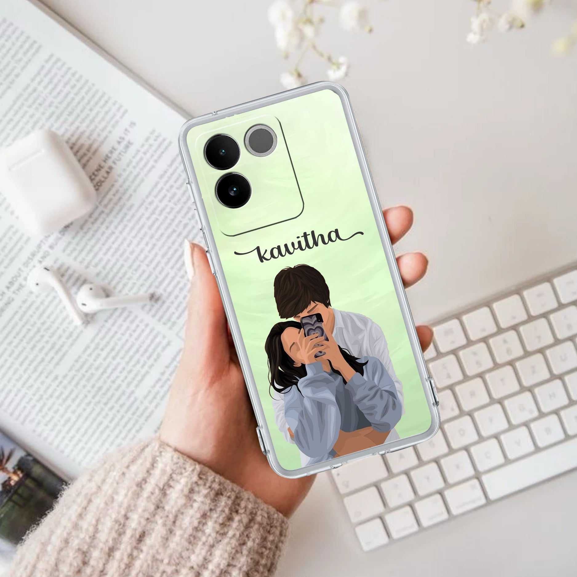 Captured Love Customize Transparent Silicon Case For Vivo X90 Pro 5G