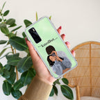 Customized luxury Mint Green leaves Transparent Silicon Case For Vivo V20 SE