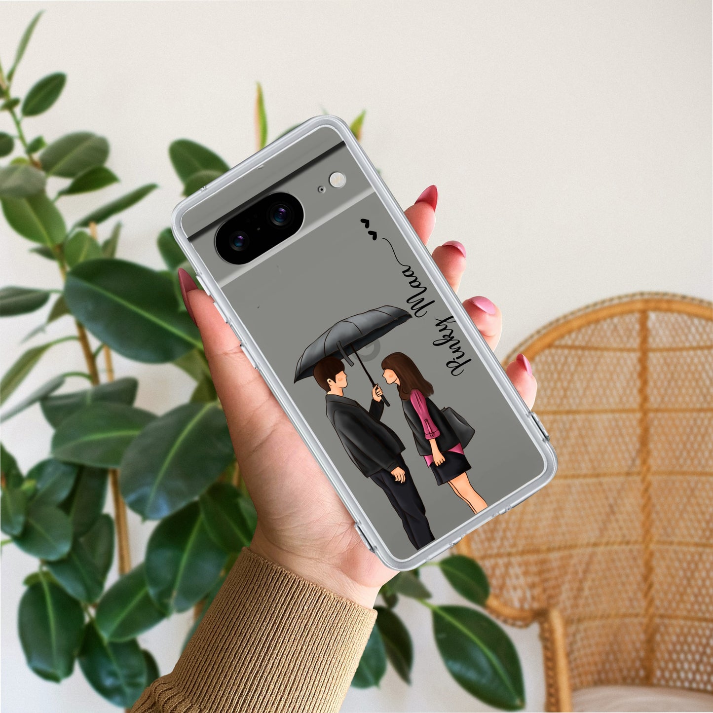 Caring Couple Customize Transparent Silicon Case For Google